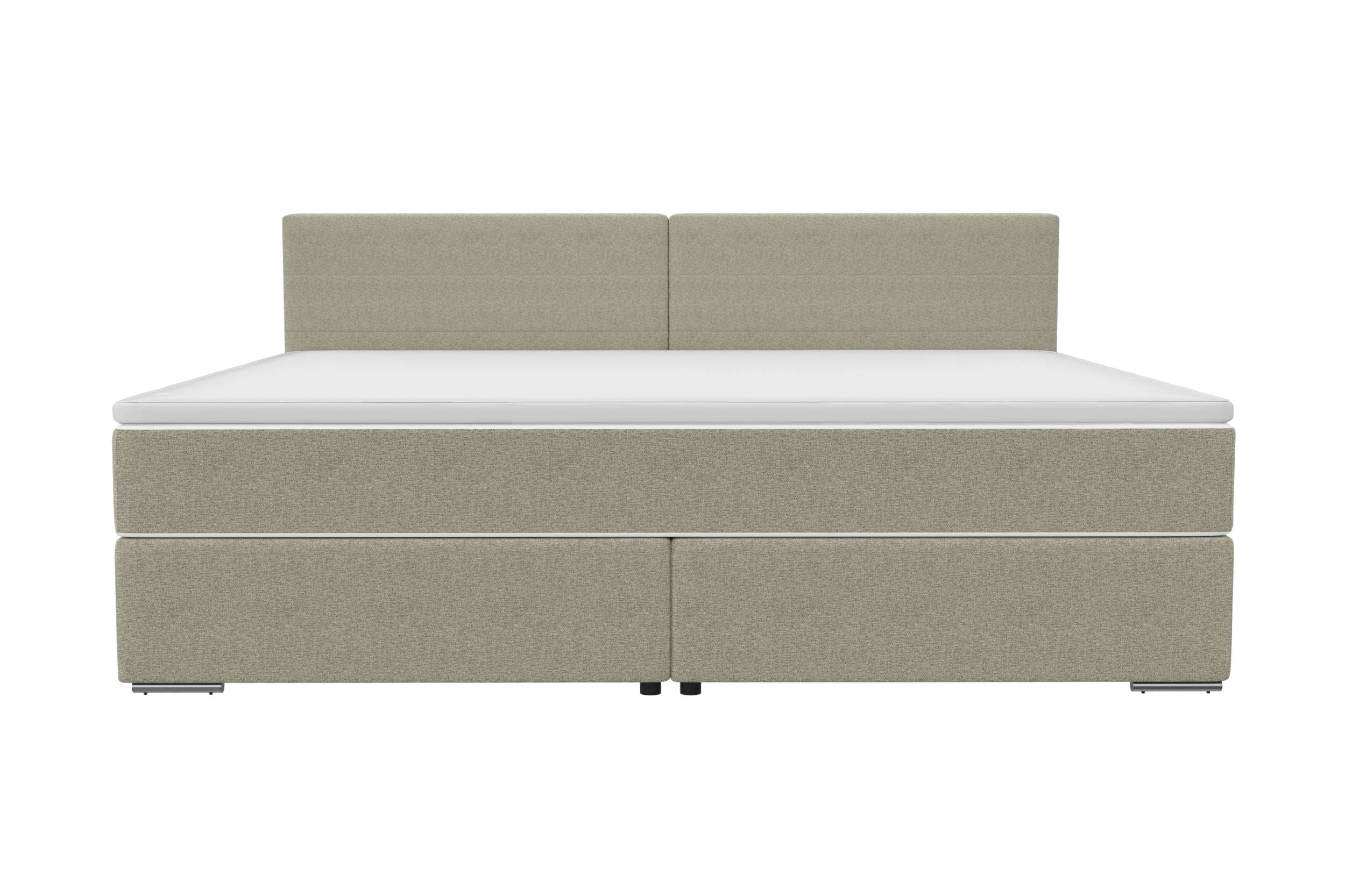 Boxspringbett Valerio Familienbett in Webstoff Beige