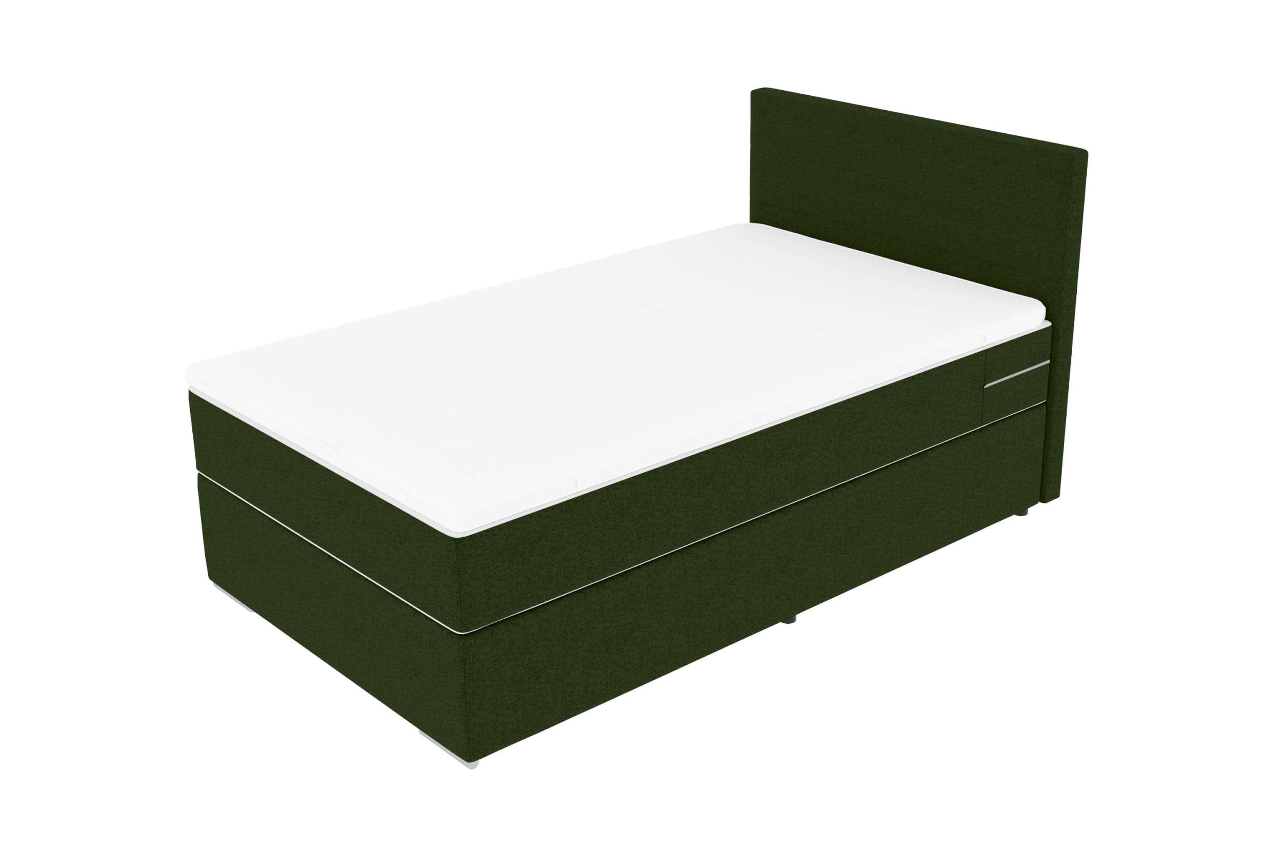 Boxspringbett Valerio Mini Webstoff Dunkelgrün