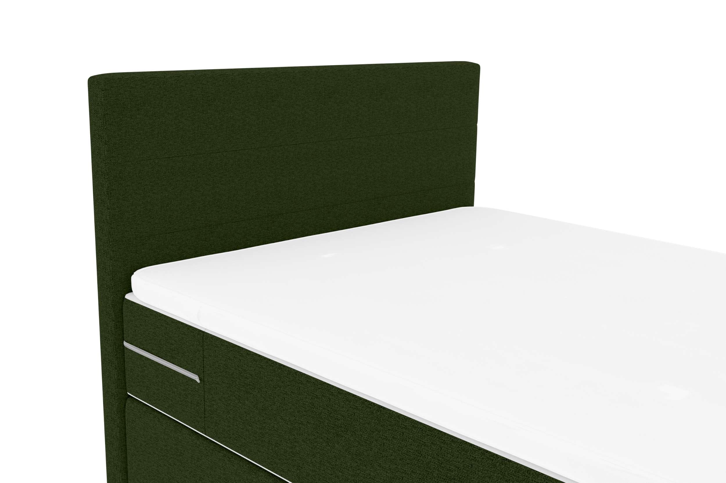 Boxspringbett Valerio Mini Webstoff Dunkelgrün