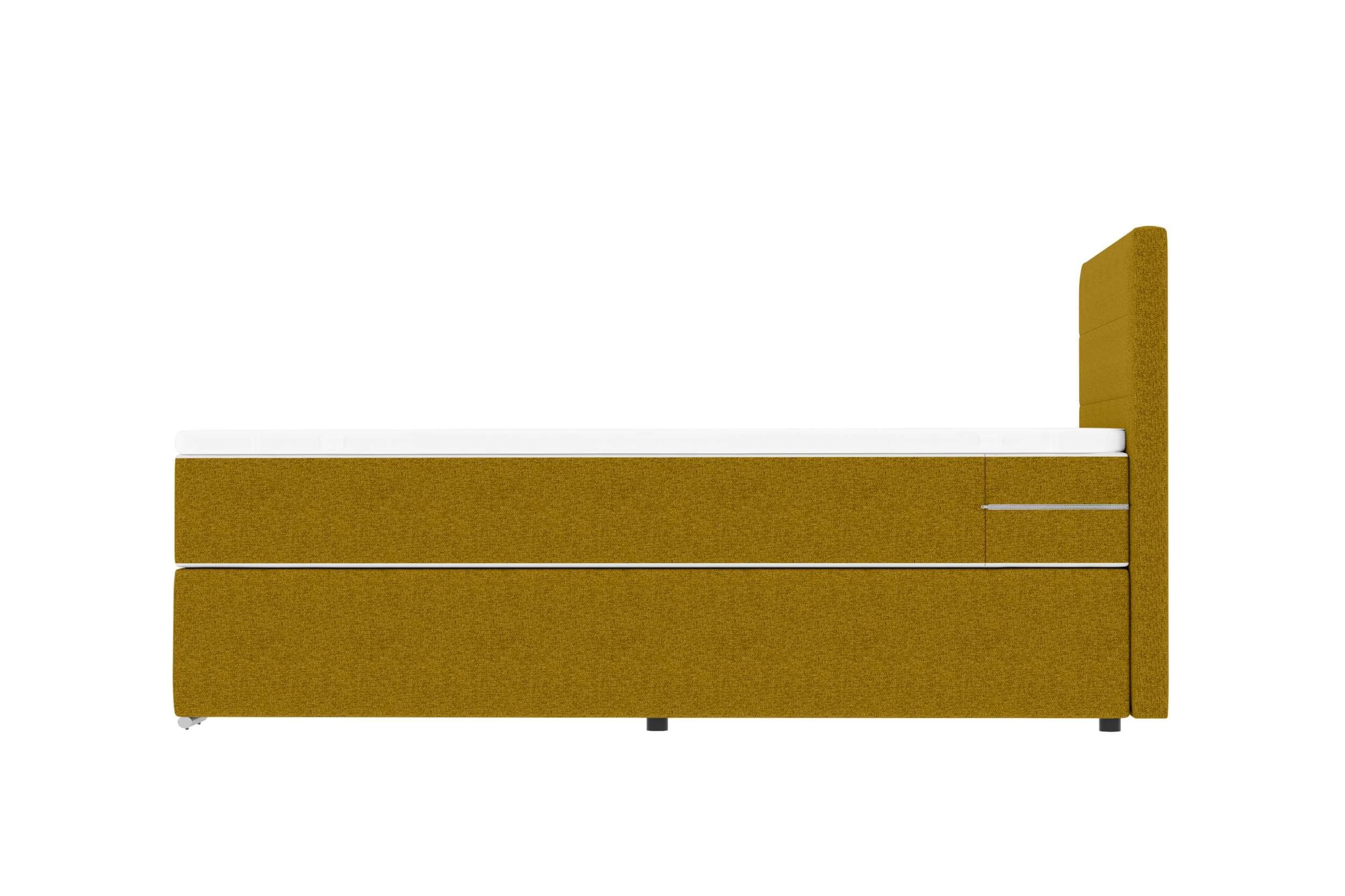 Boxspringbett Valerio Mini Webstoff Gelb