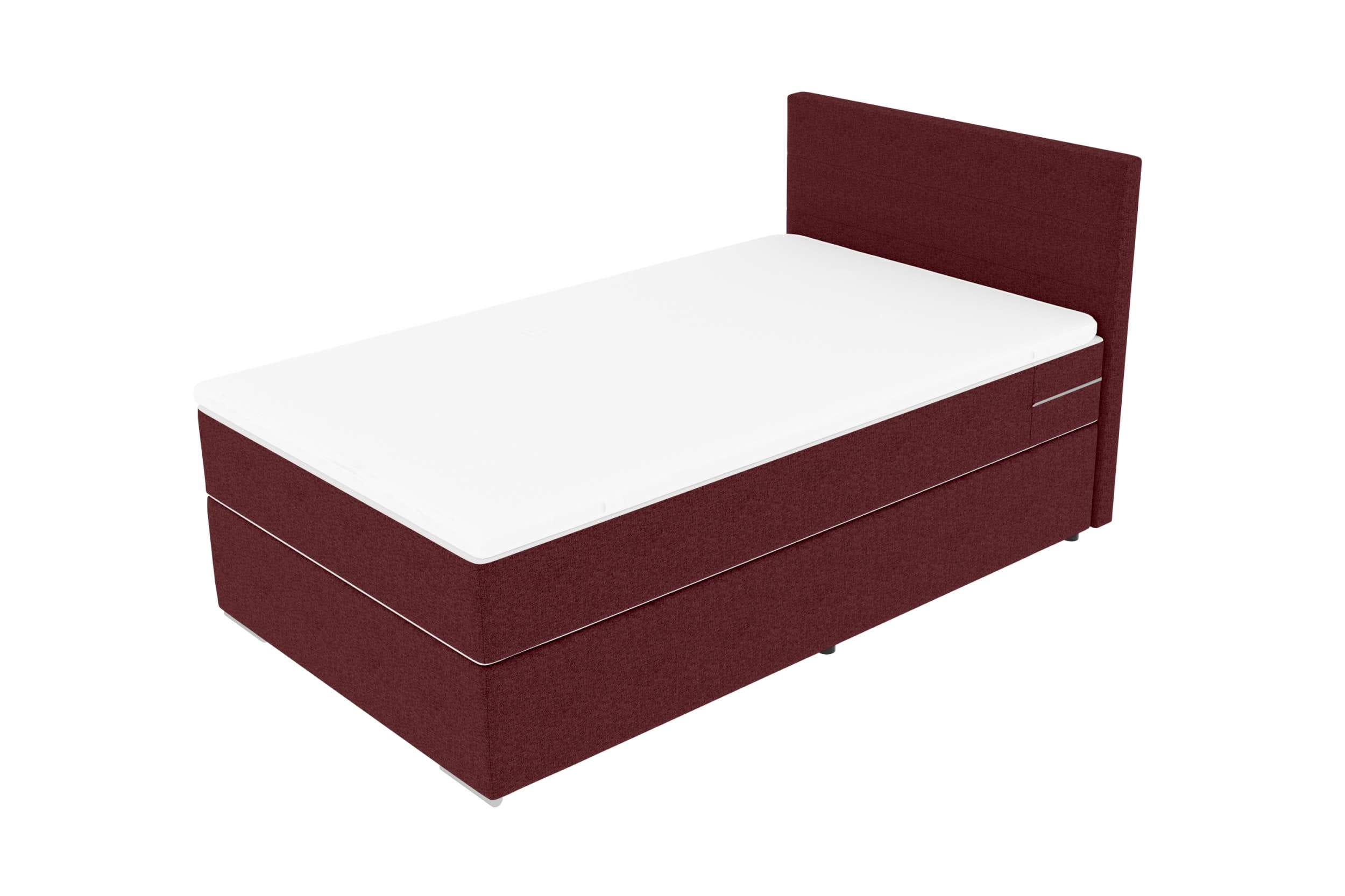 Boxspringbett Valerio Mini Webstoff Bordeaux