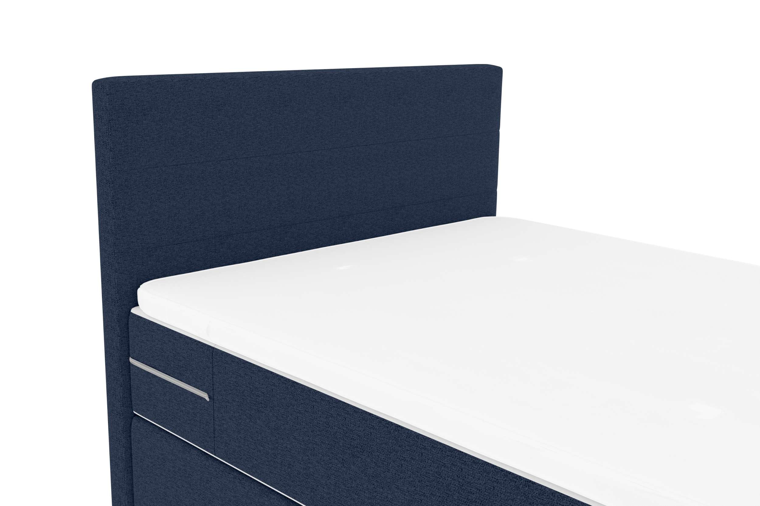 Boxspringbett Valerio Mini Webstoff Dunkelblau