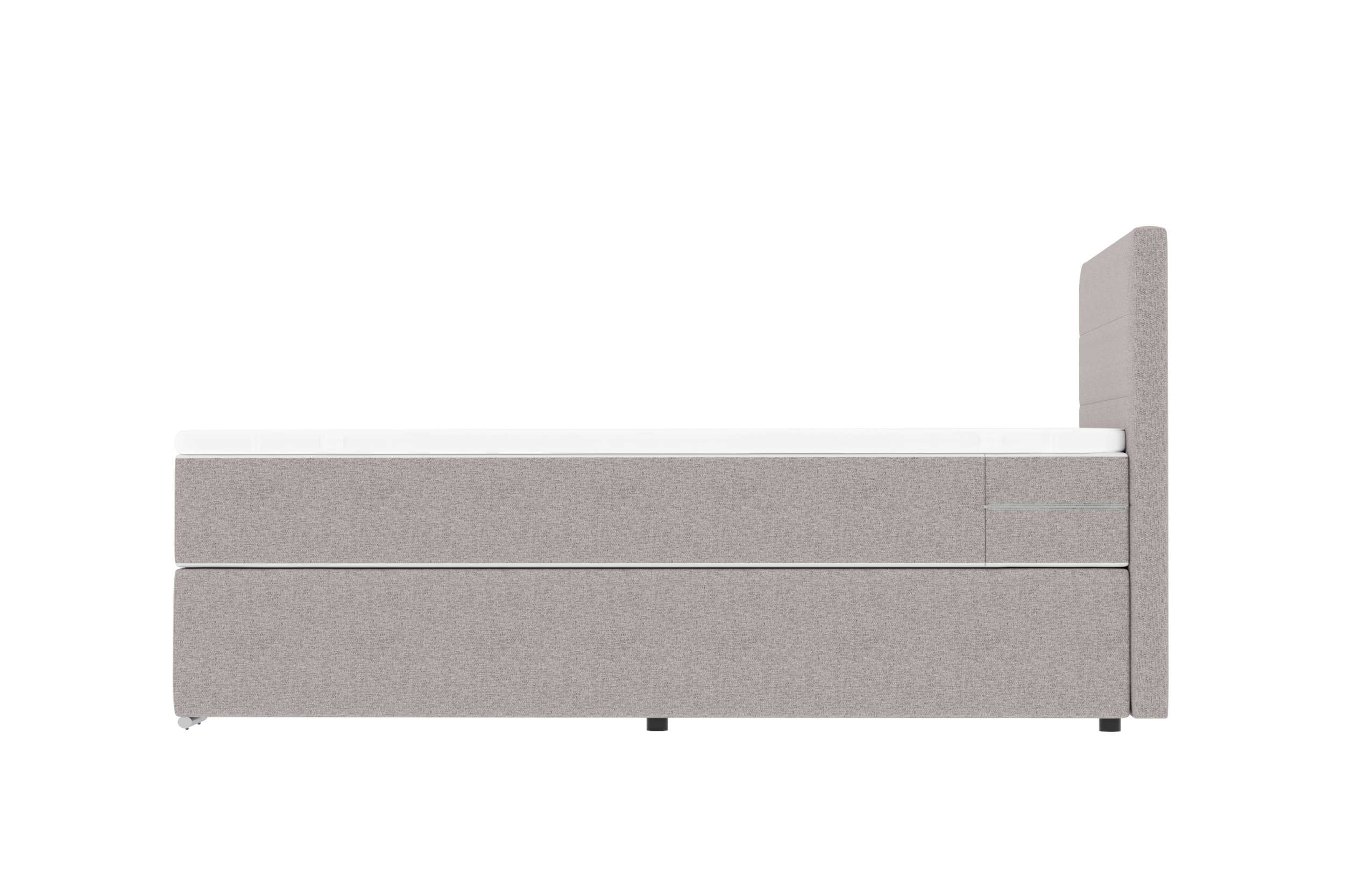 Boxspringbett Valerio Mini Webstoff Hellgrau