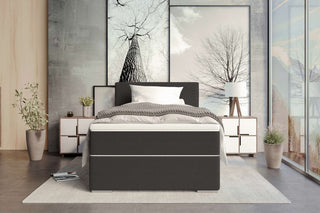 Boxspringbett Valerio Mini in Stoff Anthrazit