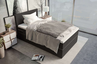 Boxspringbett Valerio Mini in Stoff Anthrazit
