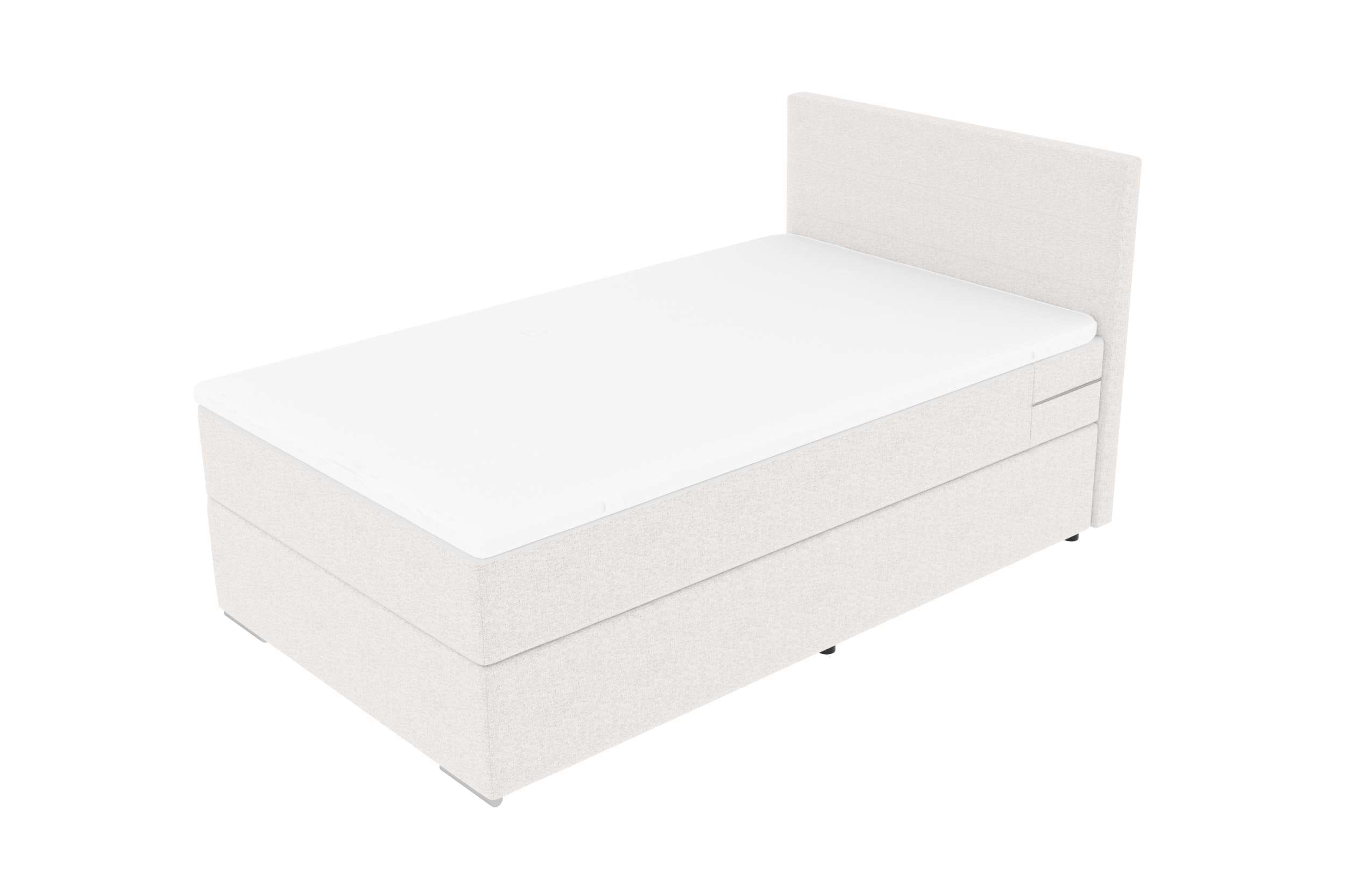 Boxspringbett Valerio Mini Webstoff Weiß