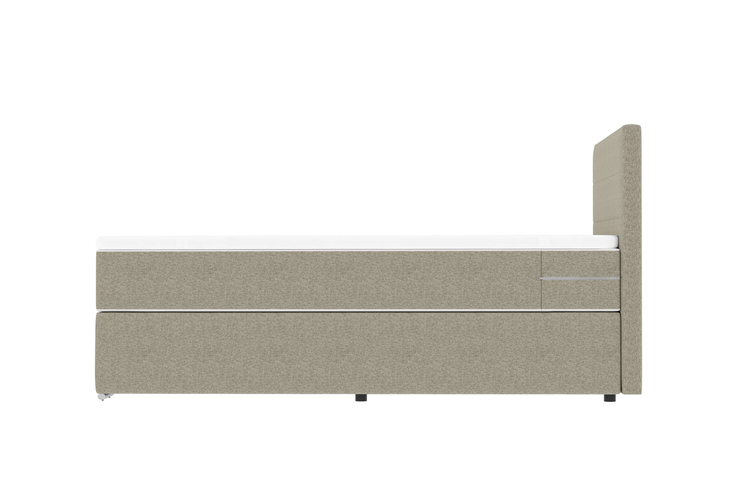 Boxspringbett Valerio Mini Webstoff Beige
