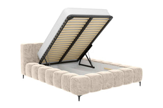 Bett Lucinda in Stoff Creme