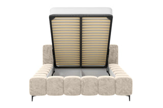 Bett Lucinda in Stoff Creme