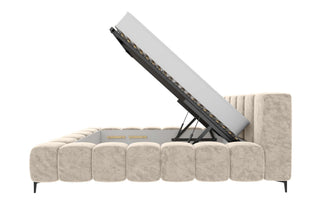 Bett Lucinda in Stoff Creme