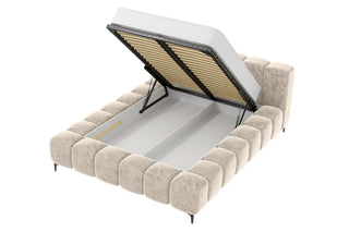Bett Lucinda in Stoff Creme