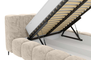 Bett Lucinda in Stoff Creme