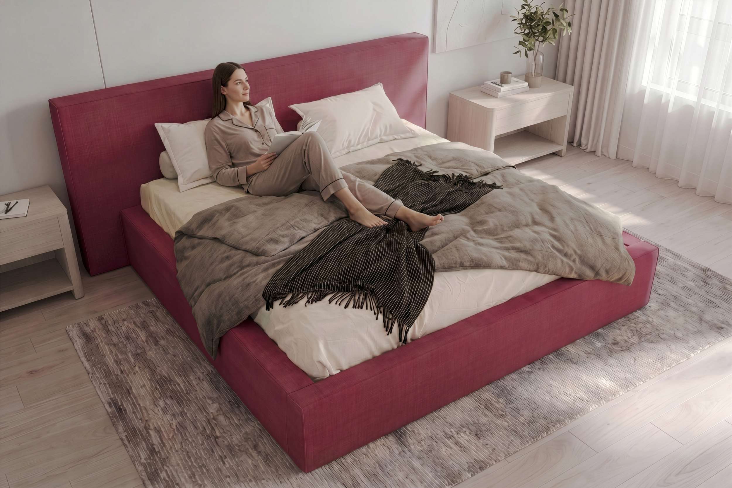 Polsterbett Orion Bordeaux