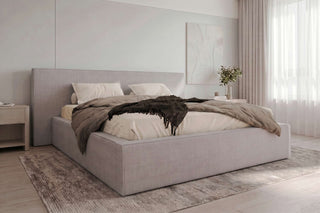 Bett Orion in Stoff Hellgrau