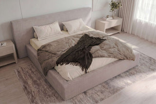 Bett Orion in Stoff Hellgrau