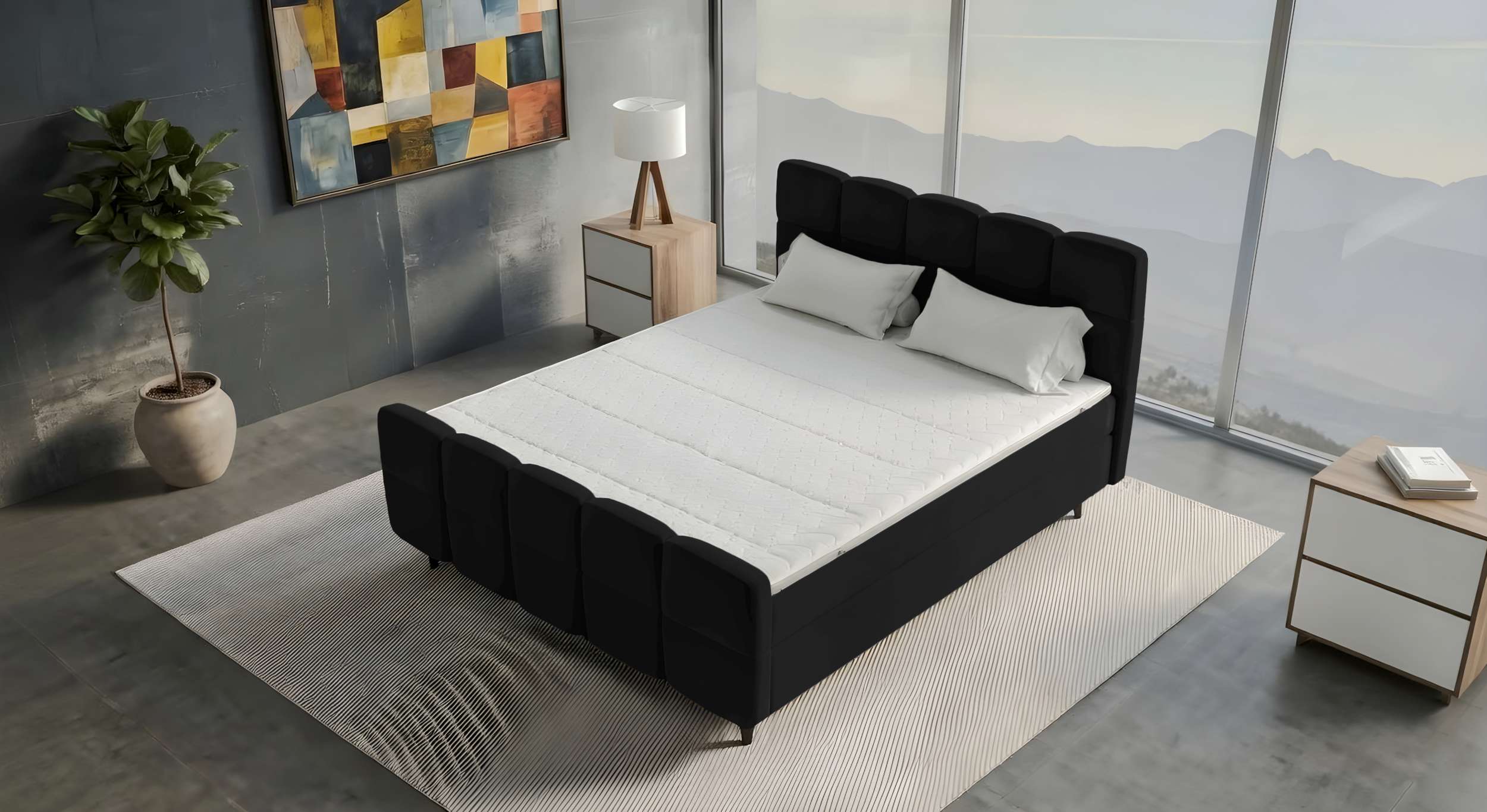 Boxspringbett Luna Schwarz