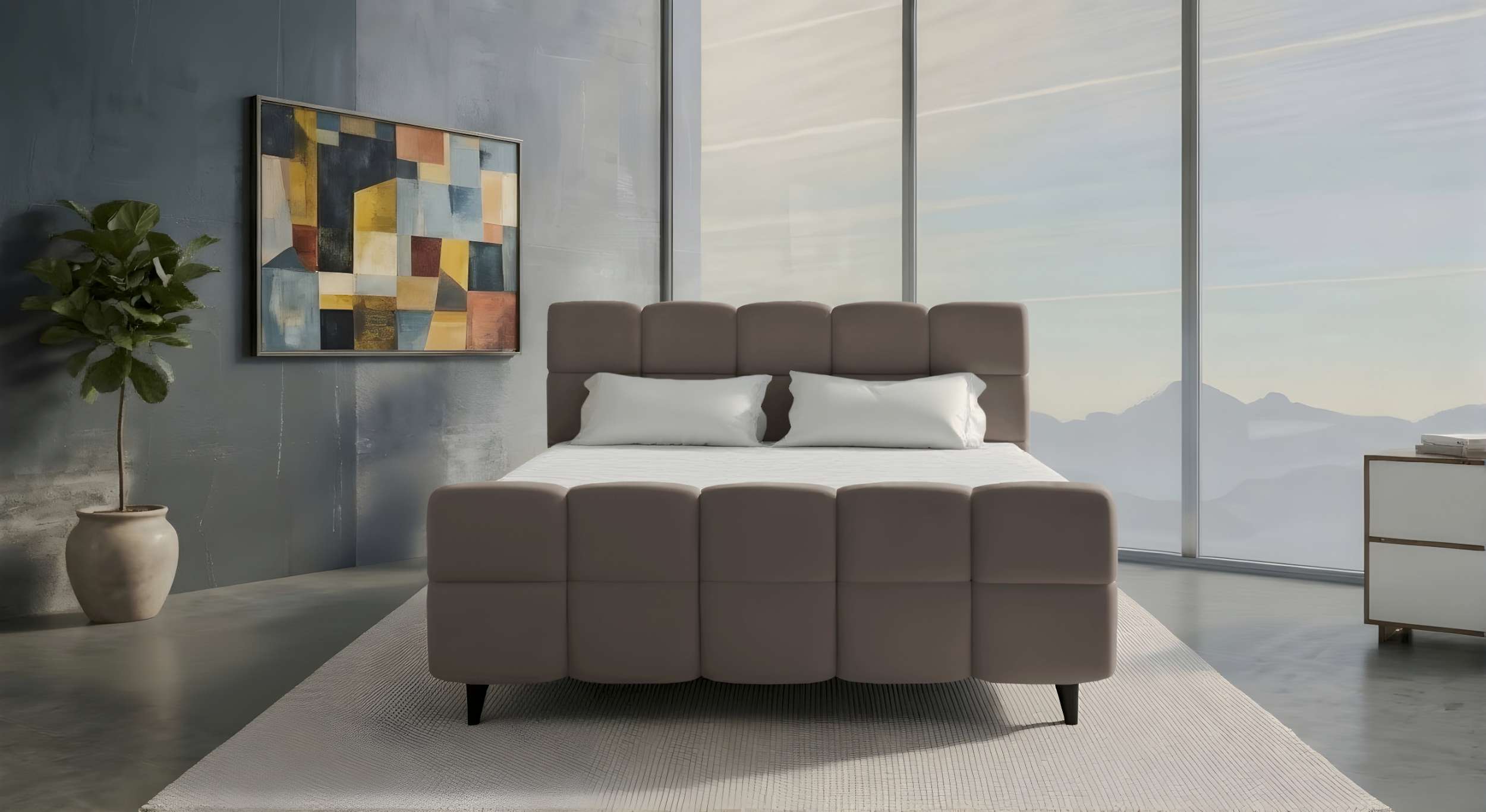 Boxspringbett Luna Grau