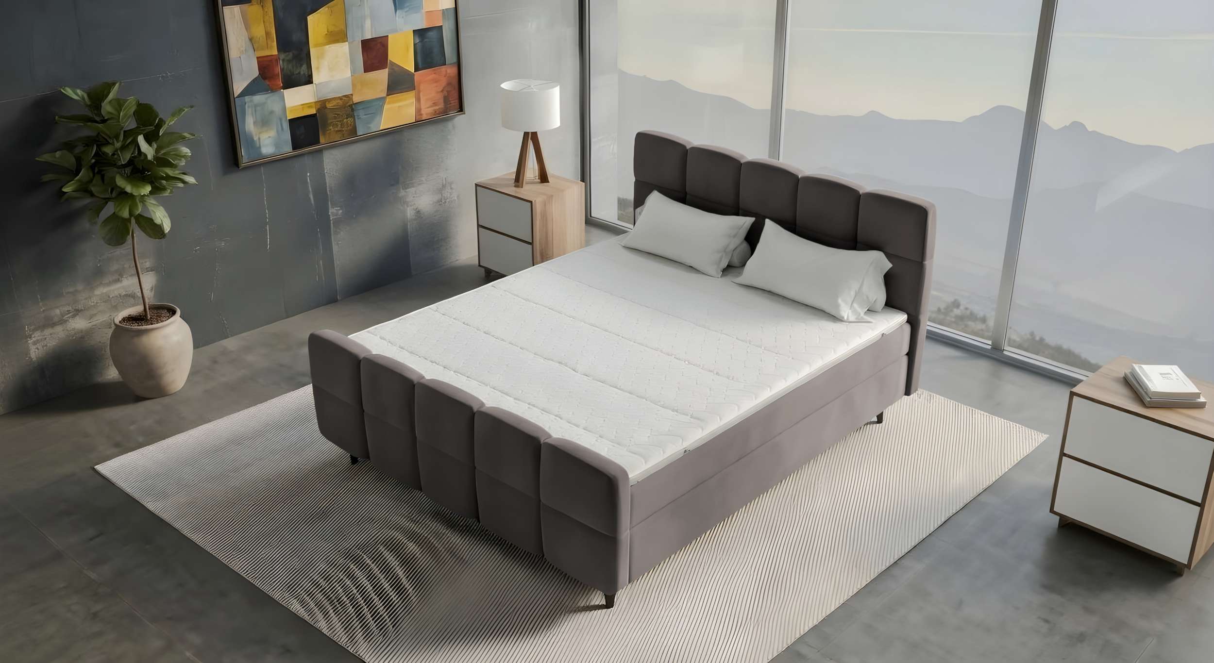 Boxspringbett Luna Grau