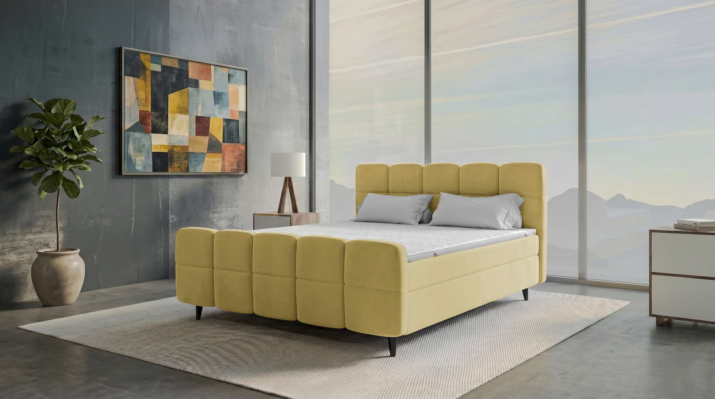 Boxspringbett Luna Beige