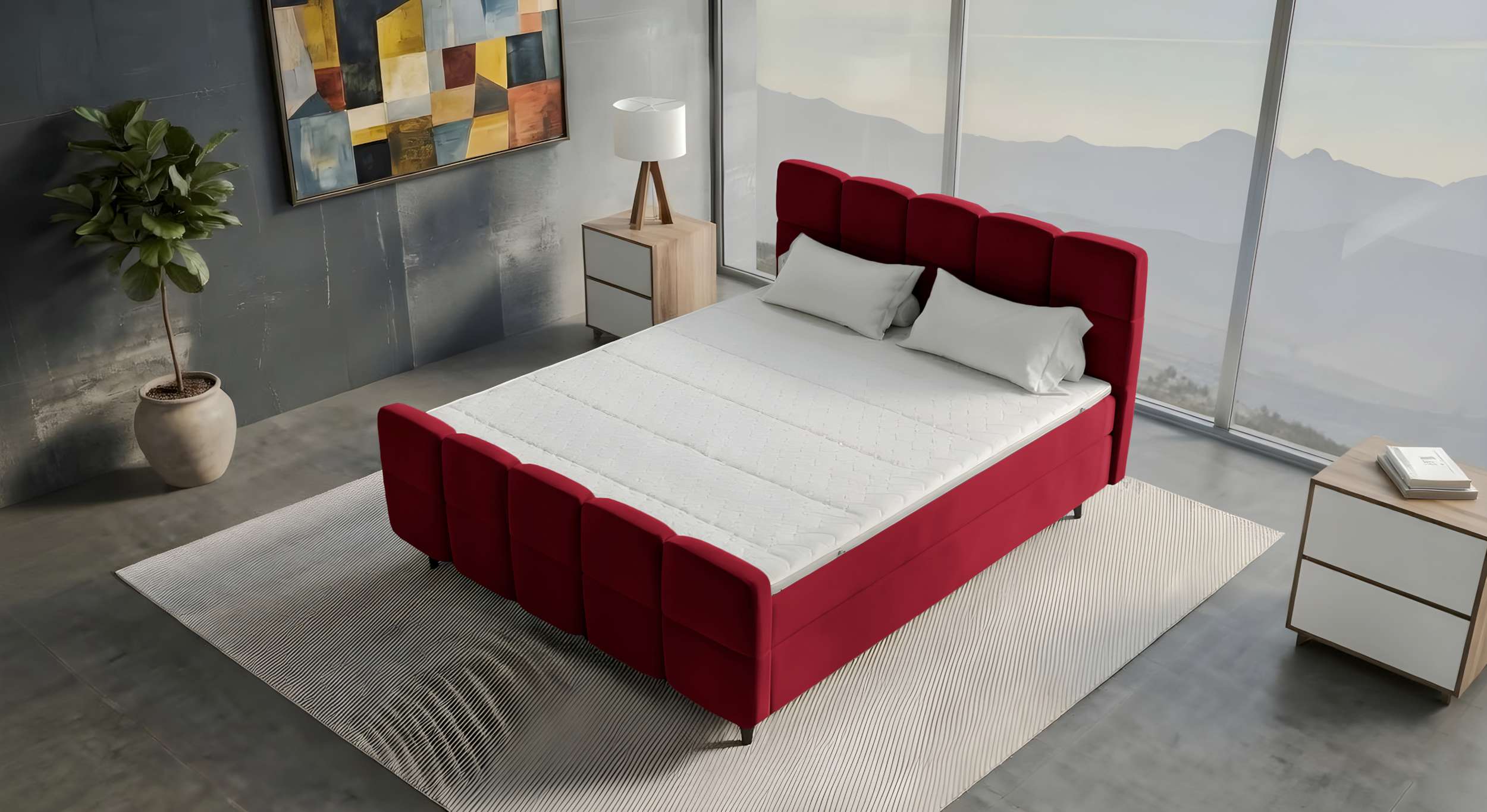 Boxspringbett Luna Rot