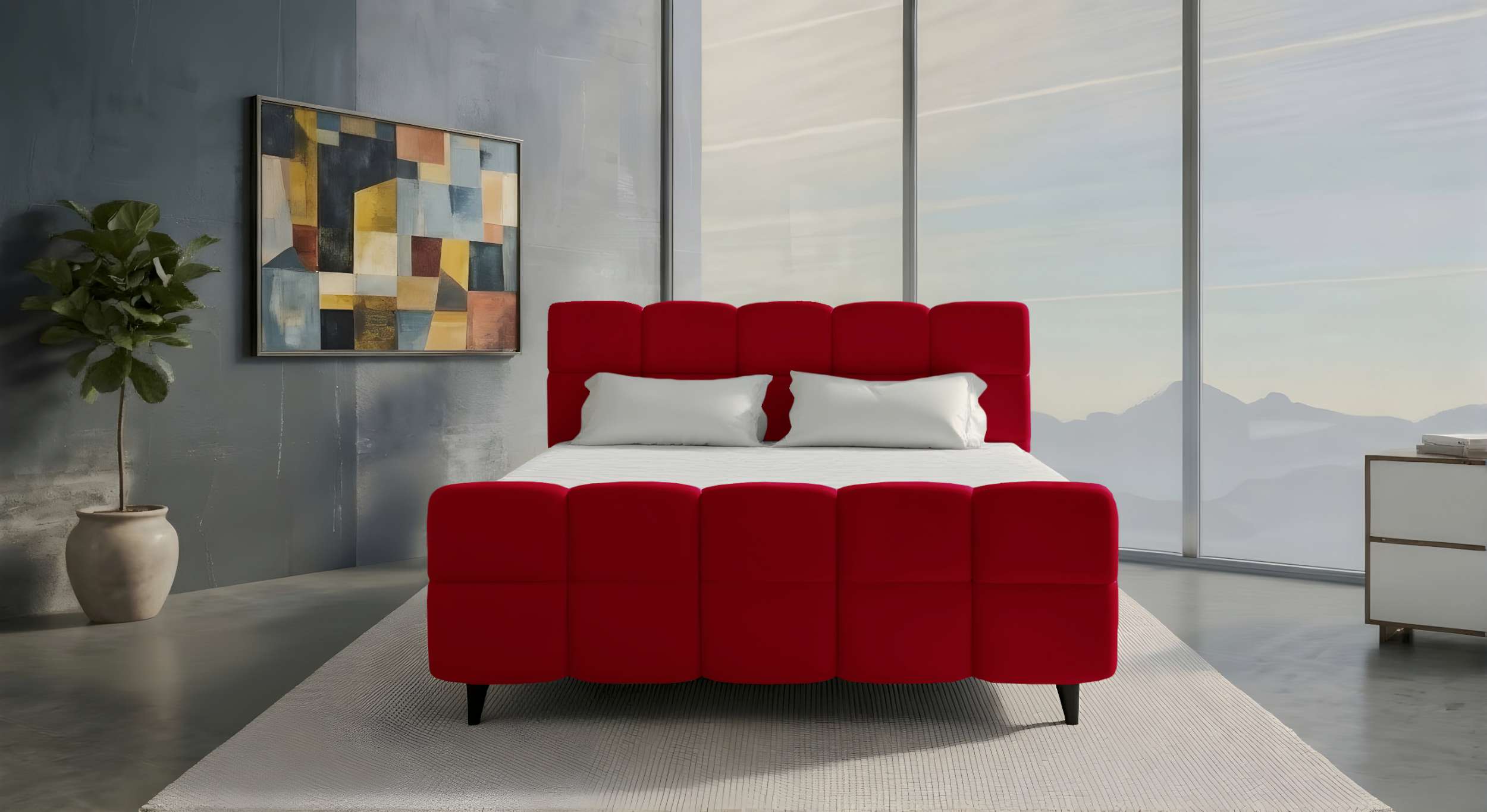 Boxspringbett Luna Rot