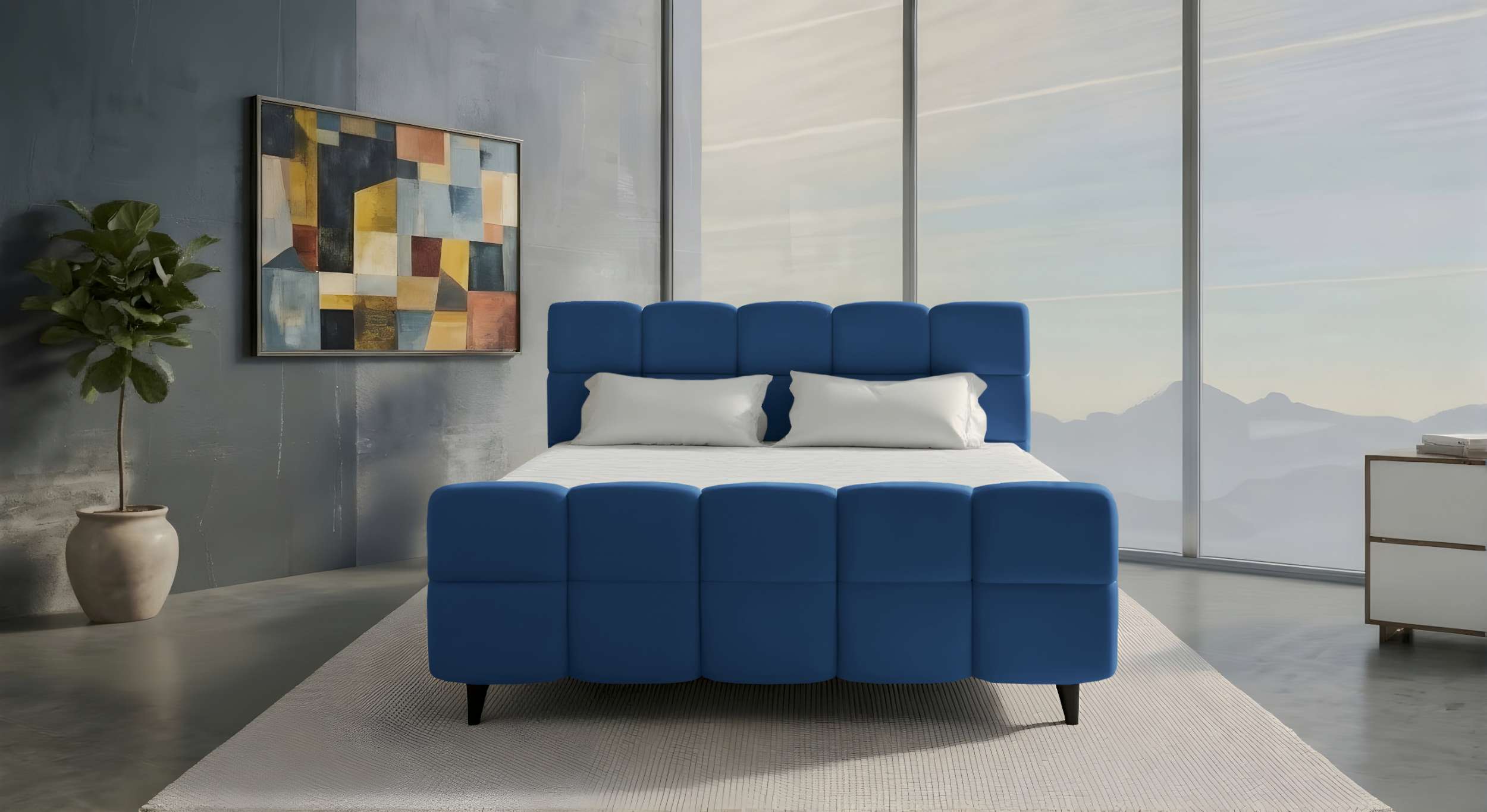 Boxspringbett Luna Blau
