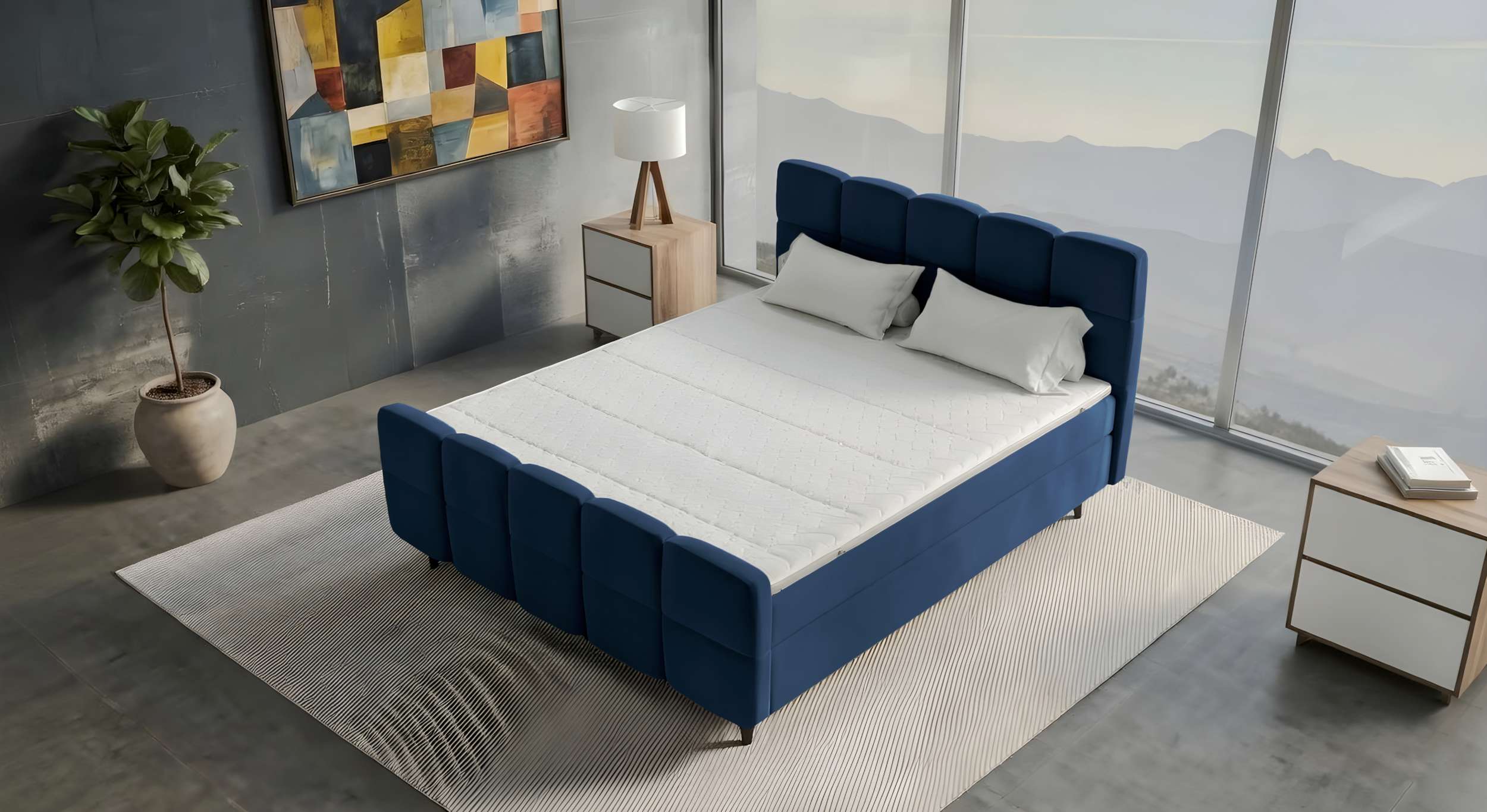 Boxspringbett Luna Blau
