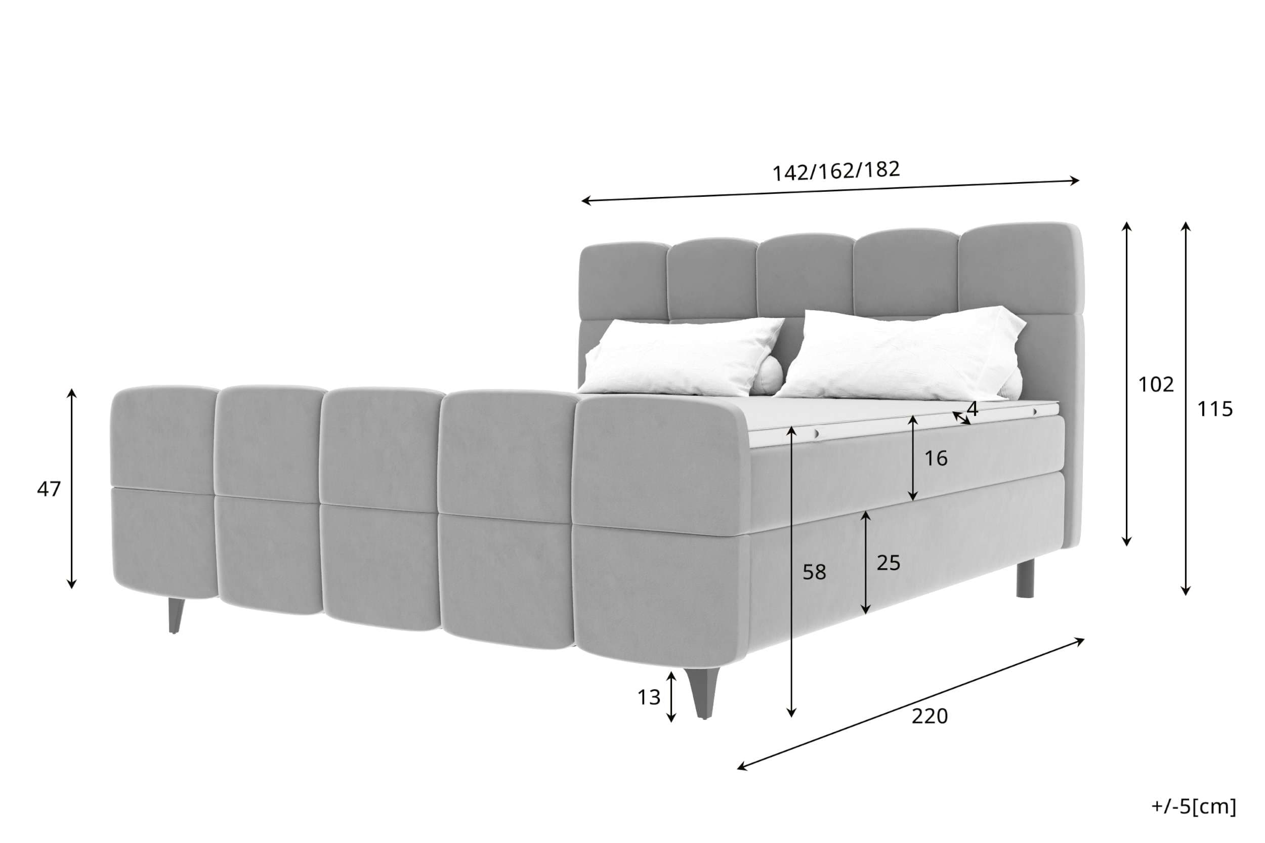 Boxspringbett Luna Blau