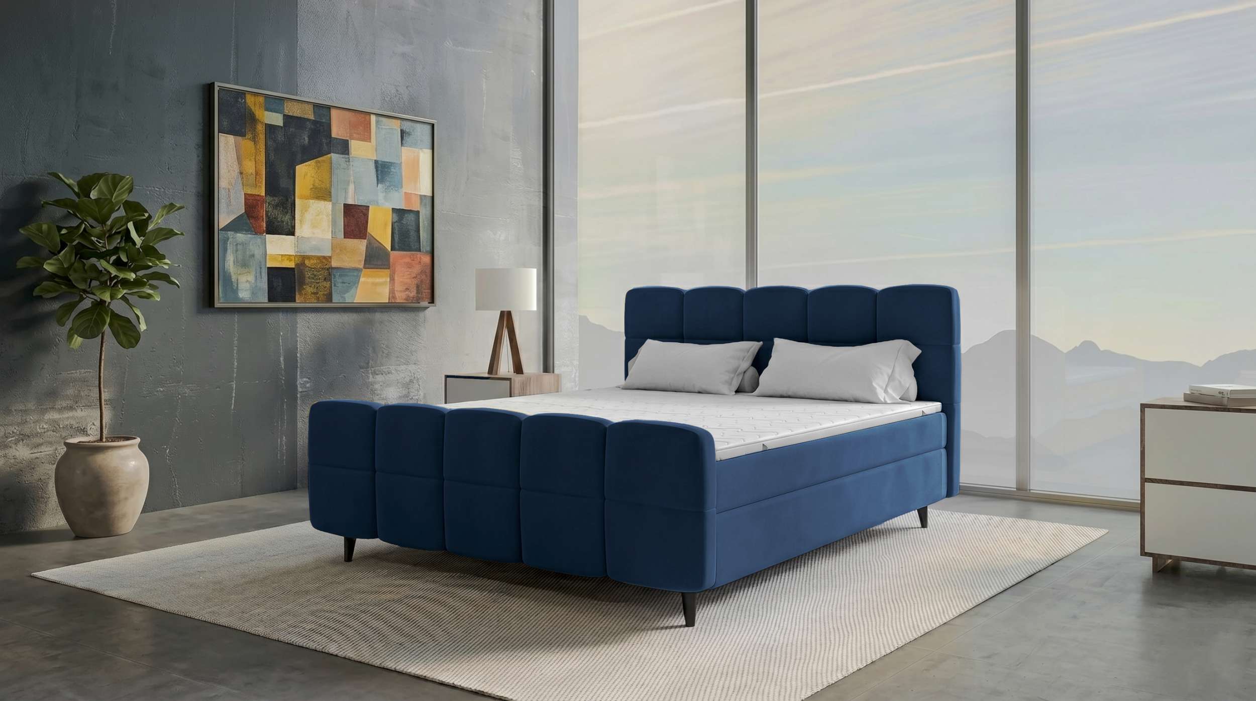 Boxspringbett Luna Blau