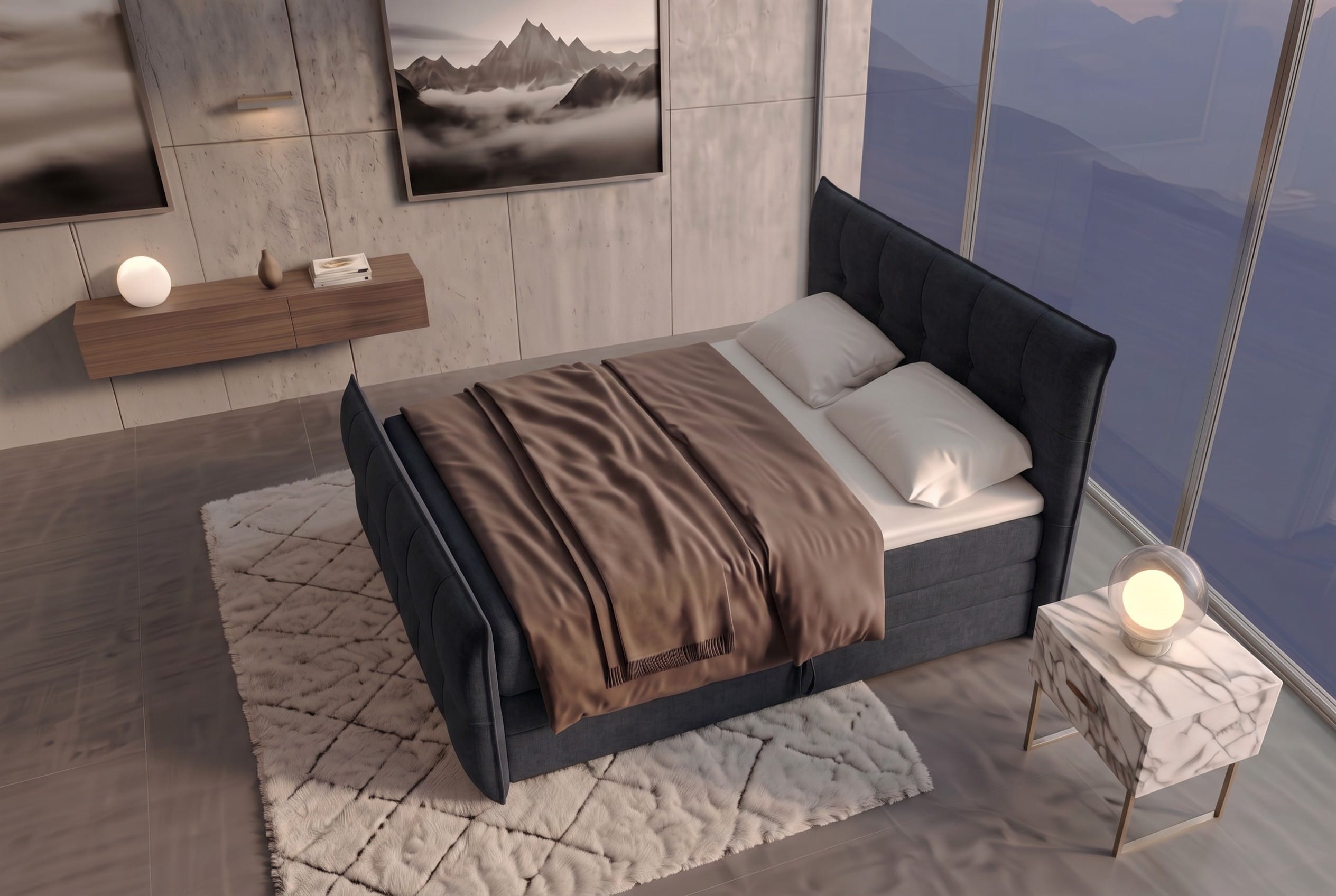 Boxspringbett Marbella Schwarz