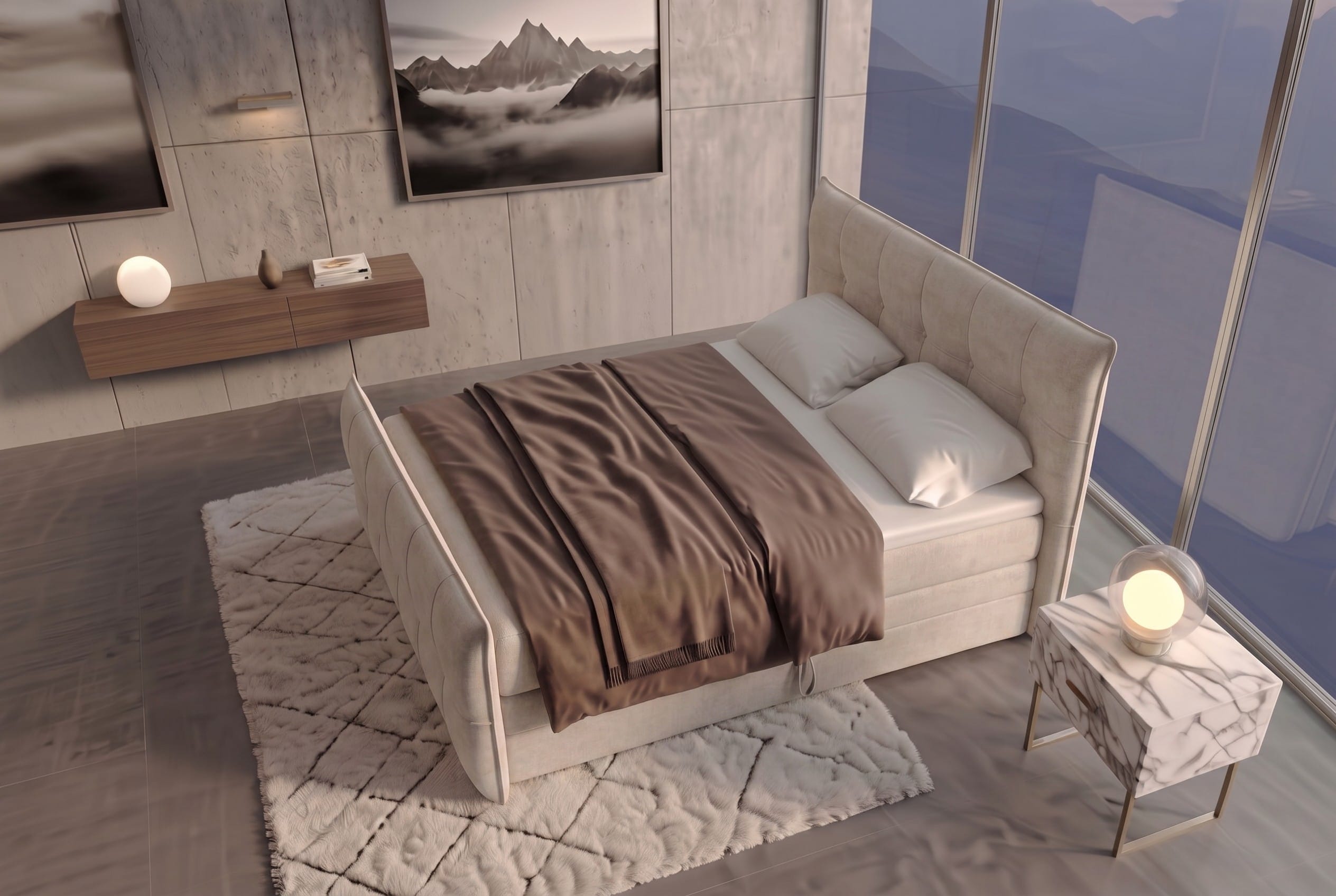 Boxspringbett Marbella Creme