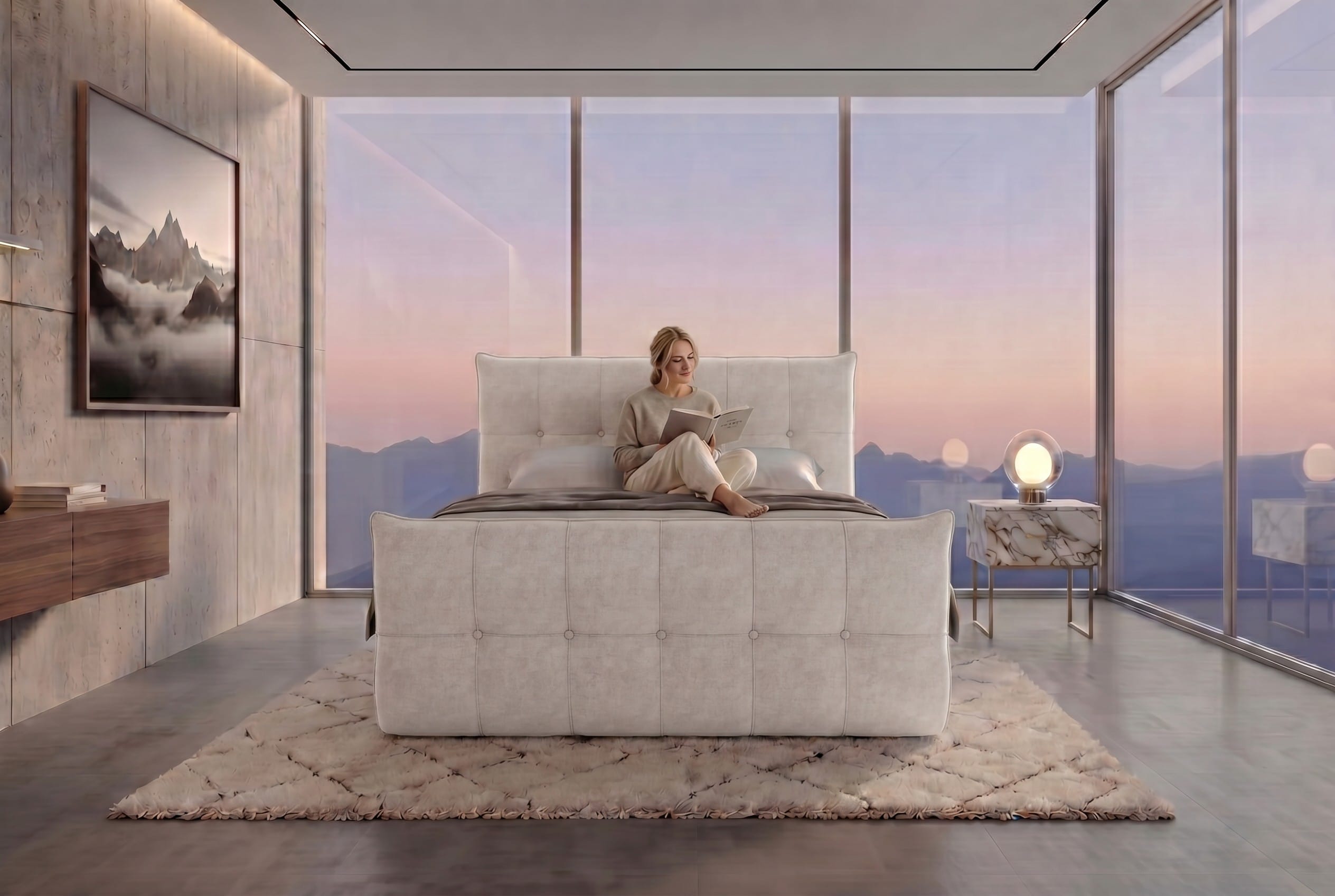 Boxspringbett Marbella Creme
