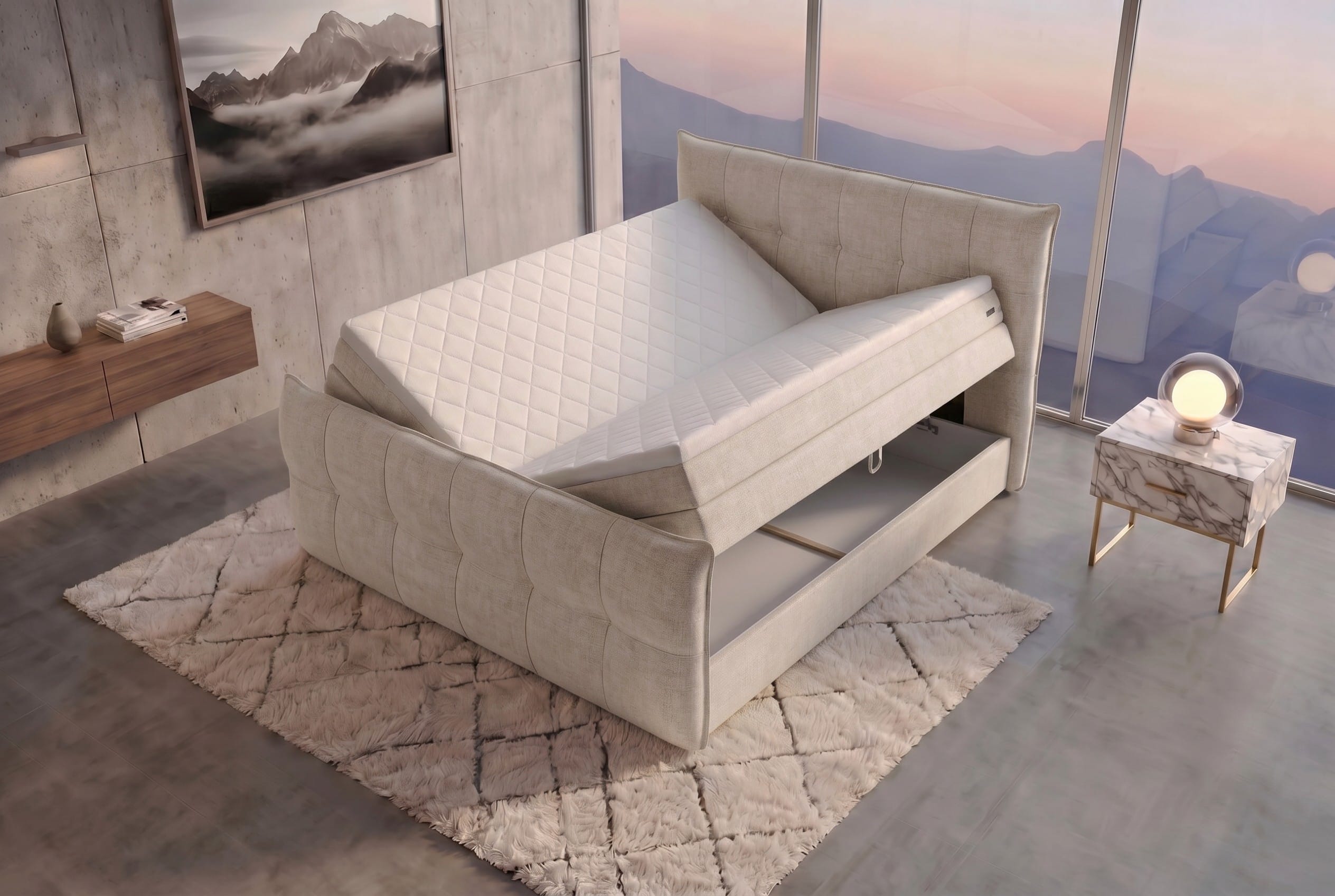 Boxspringbett Marbella Creme