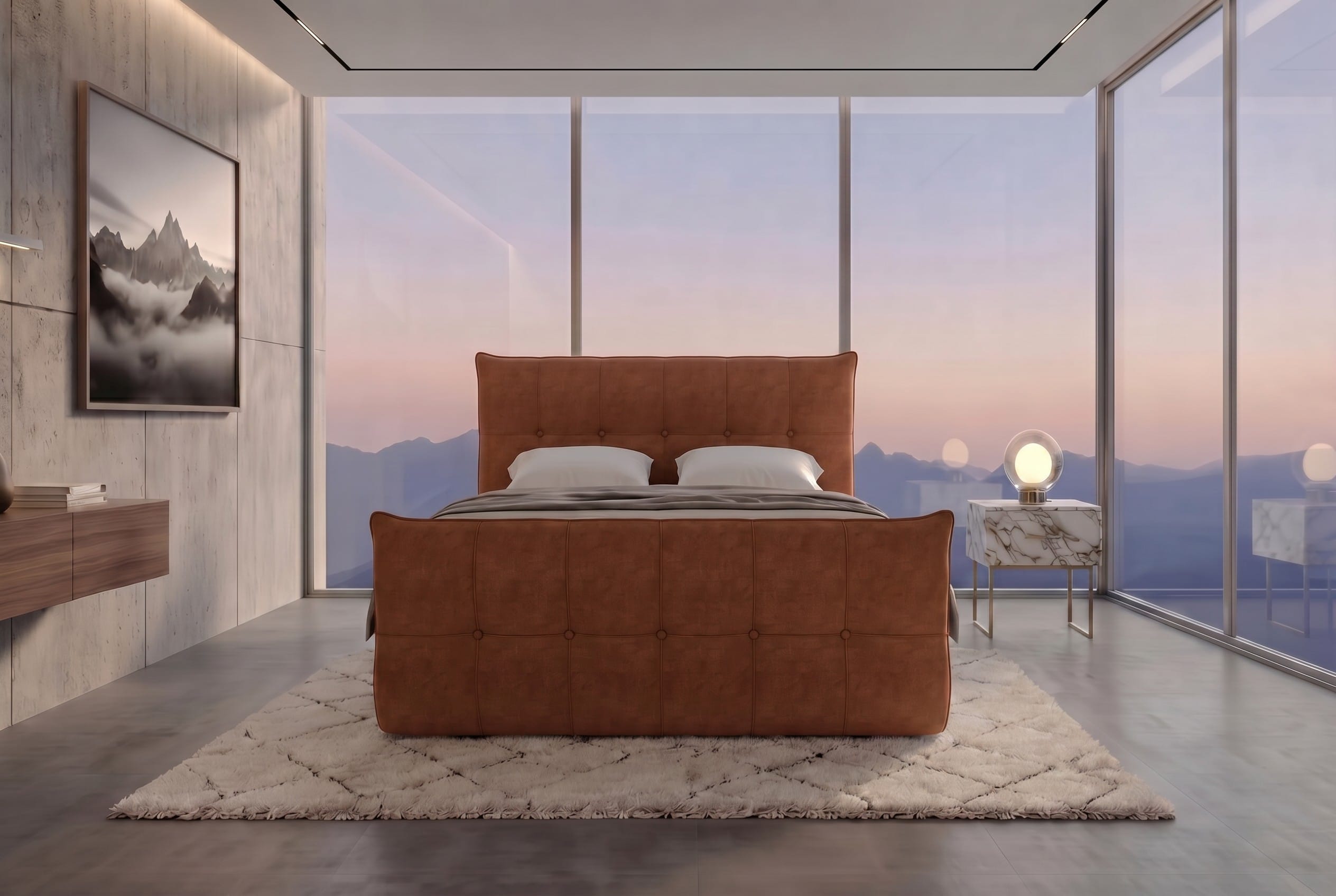 Boxspringbett Marbella Rostfarben