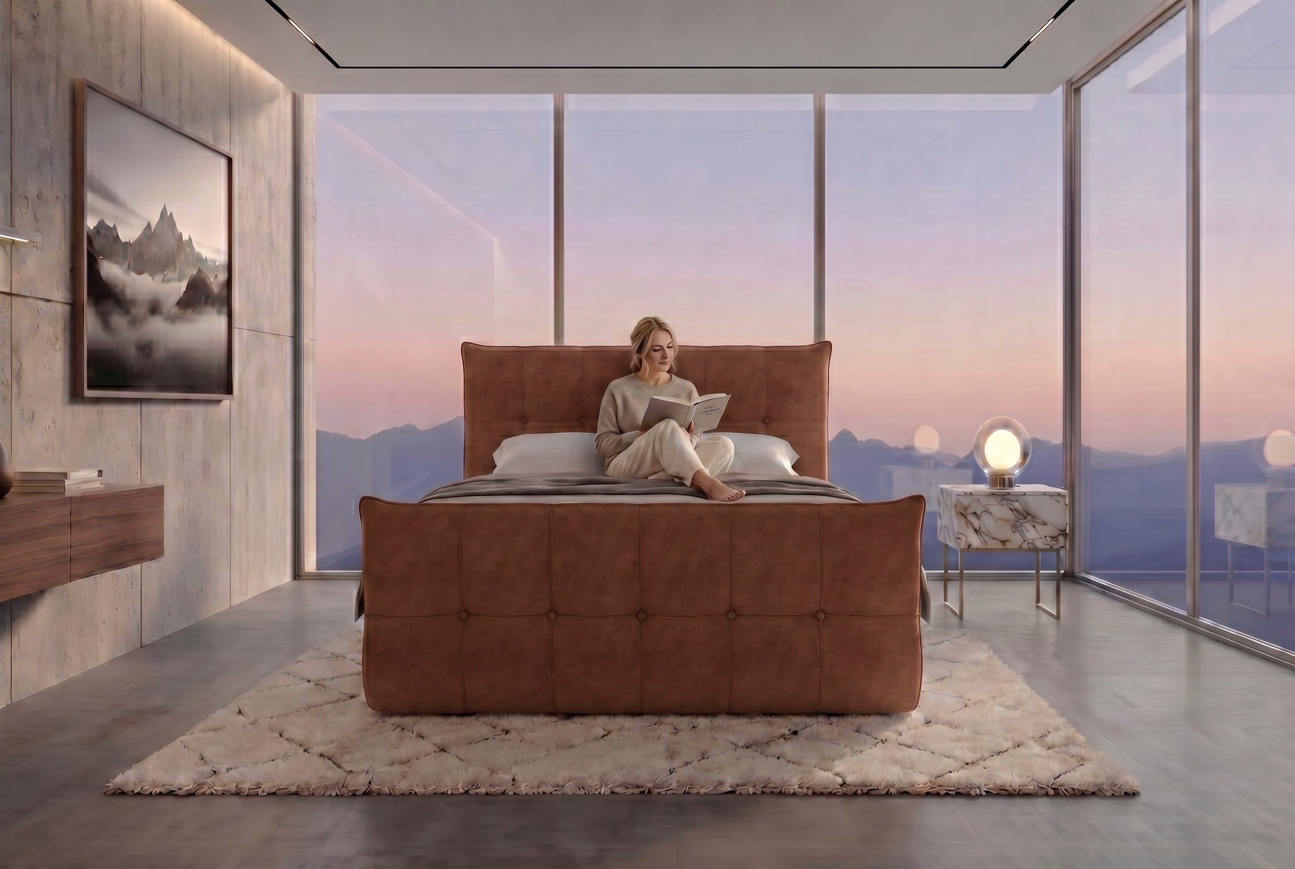 Boxspringbett Marbella Rostfarben