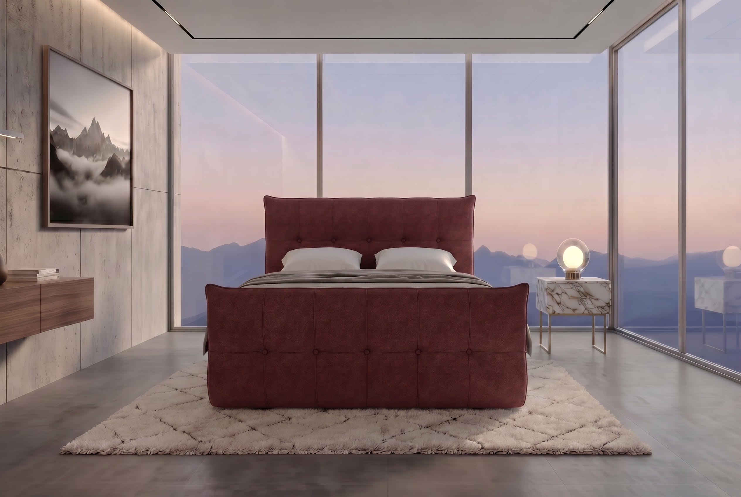 Boxspringbett Marbella Bordeaux