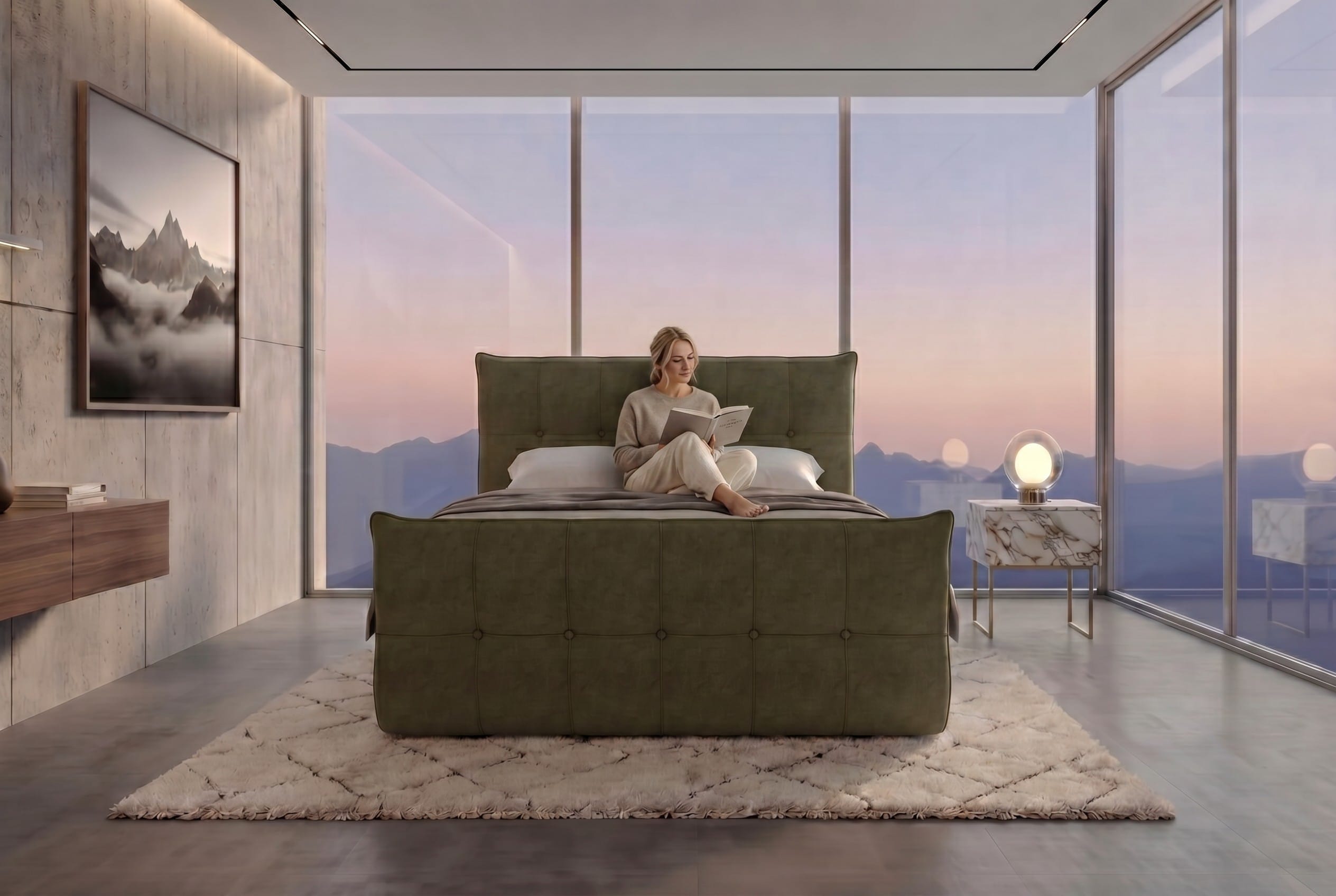 Boxspringbett Marbella Olive