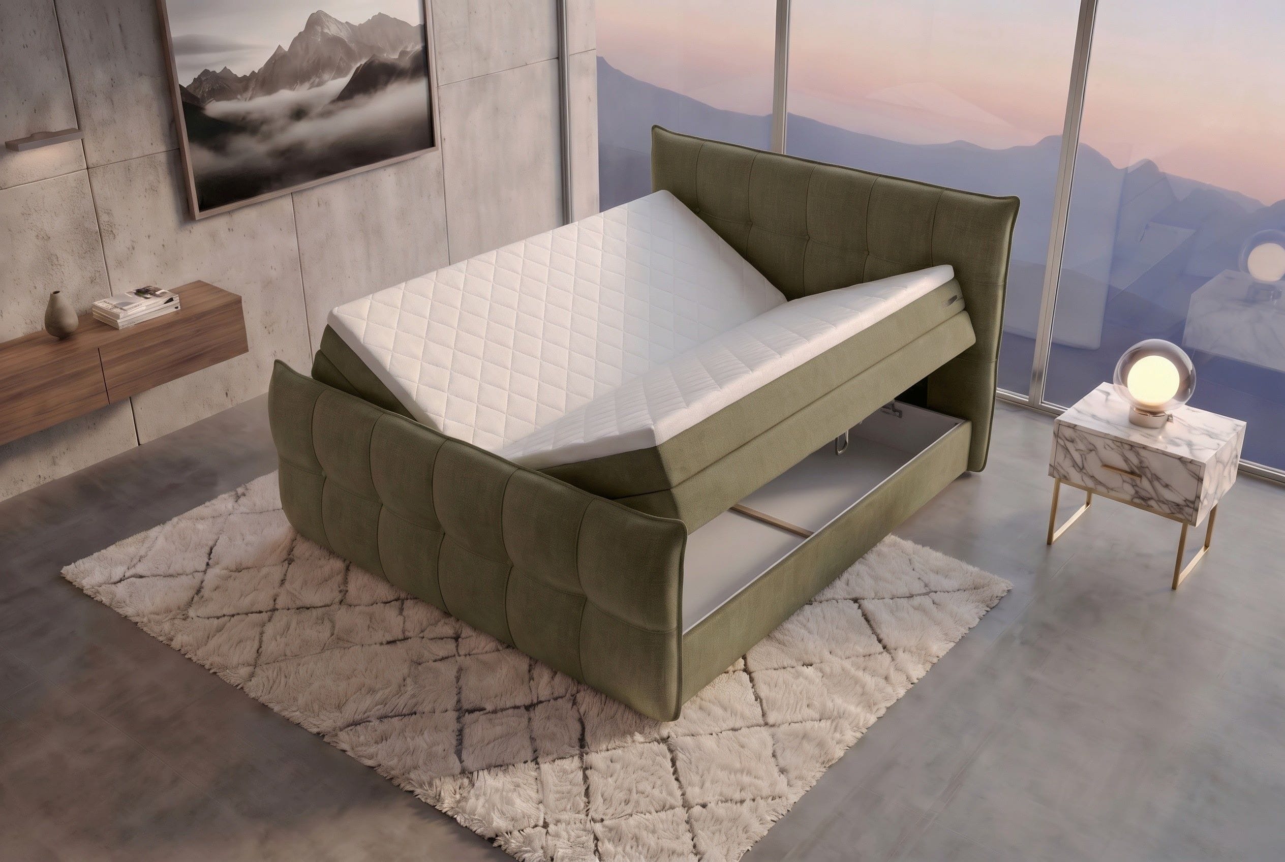 Boxspringbett Marbella Olive