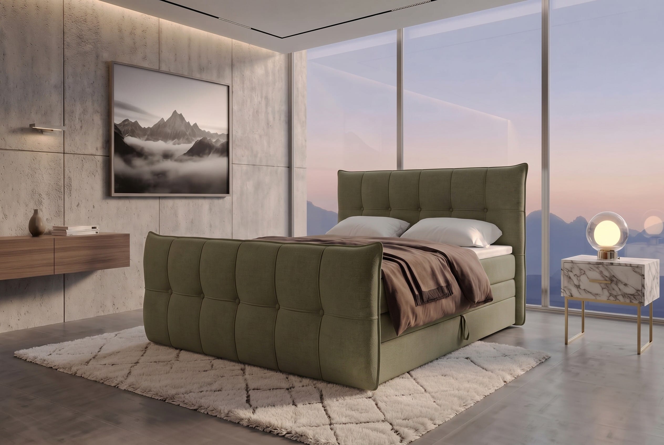 Boxspringbett Marbella Olive