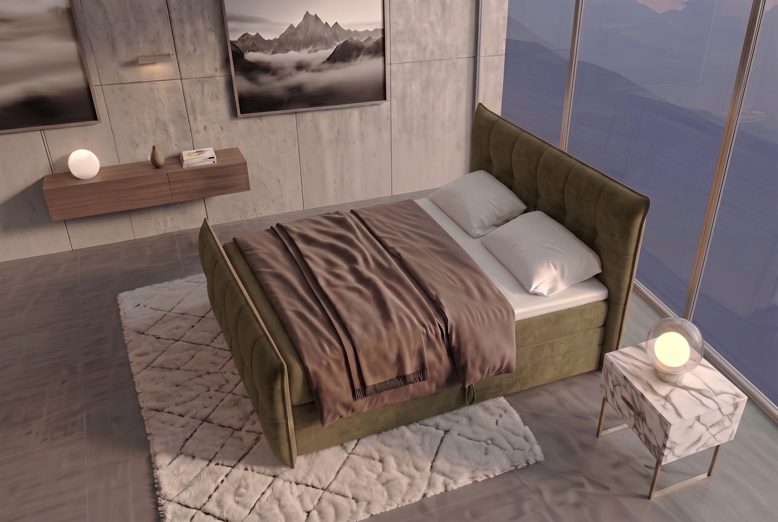 Boxspringbett Marbella Olive