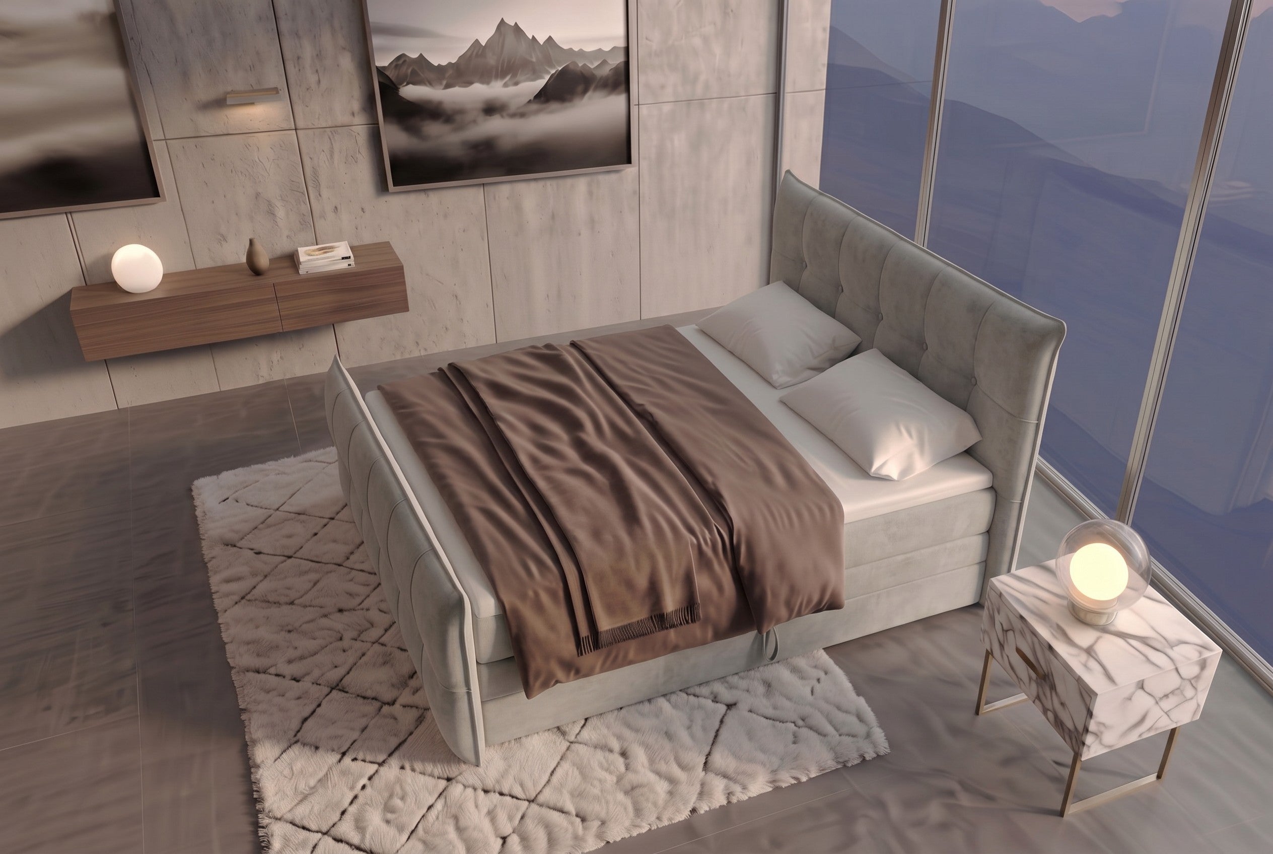 Boxspringbett Marbella Greige