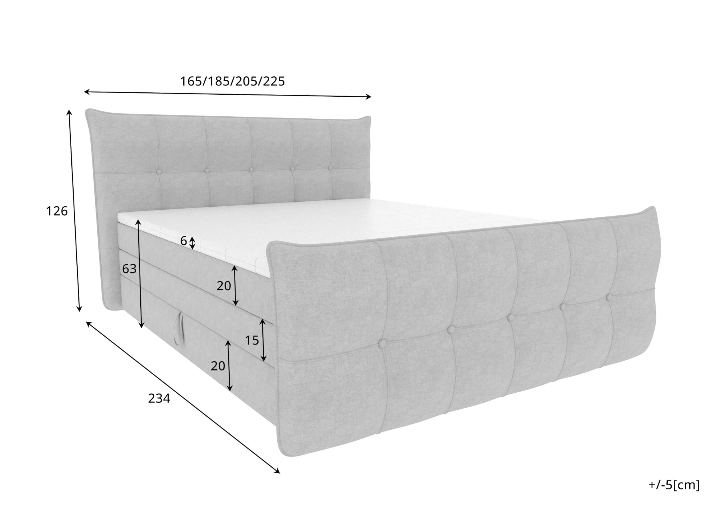 Boxspringbett Marbella Dunkelblau