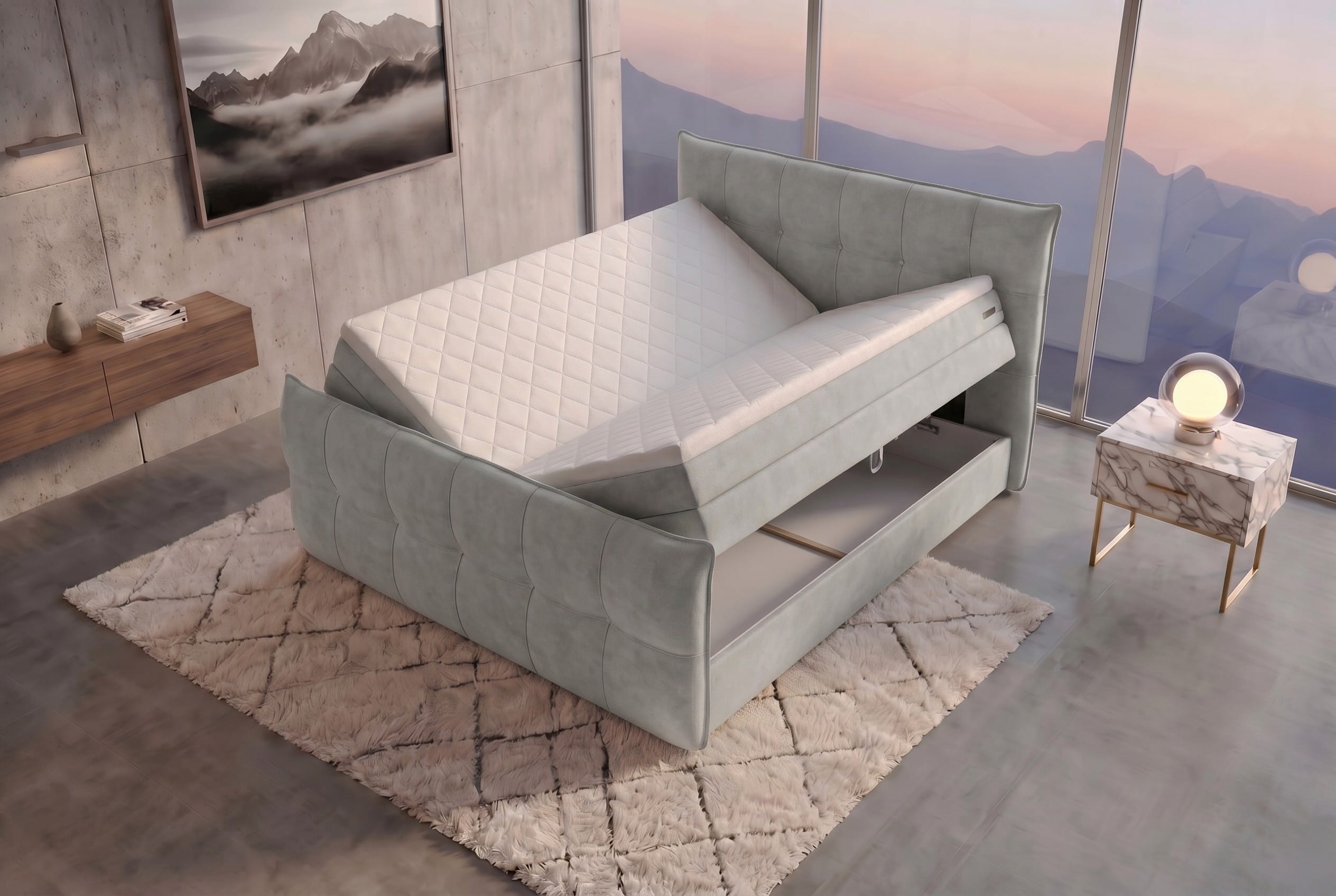 Boxspringbett Marbella Greige
