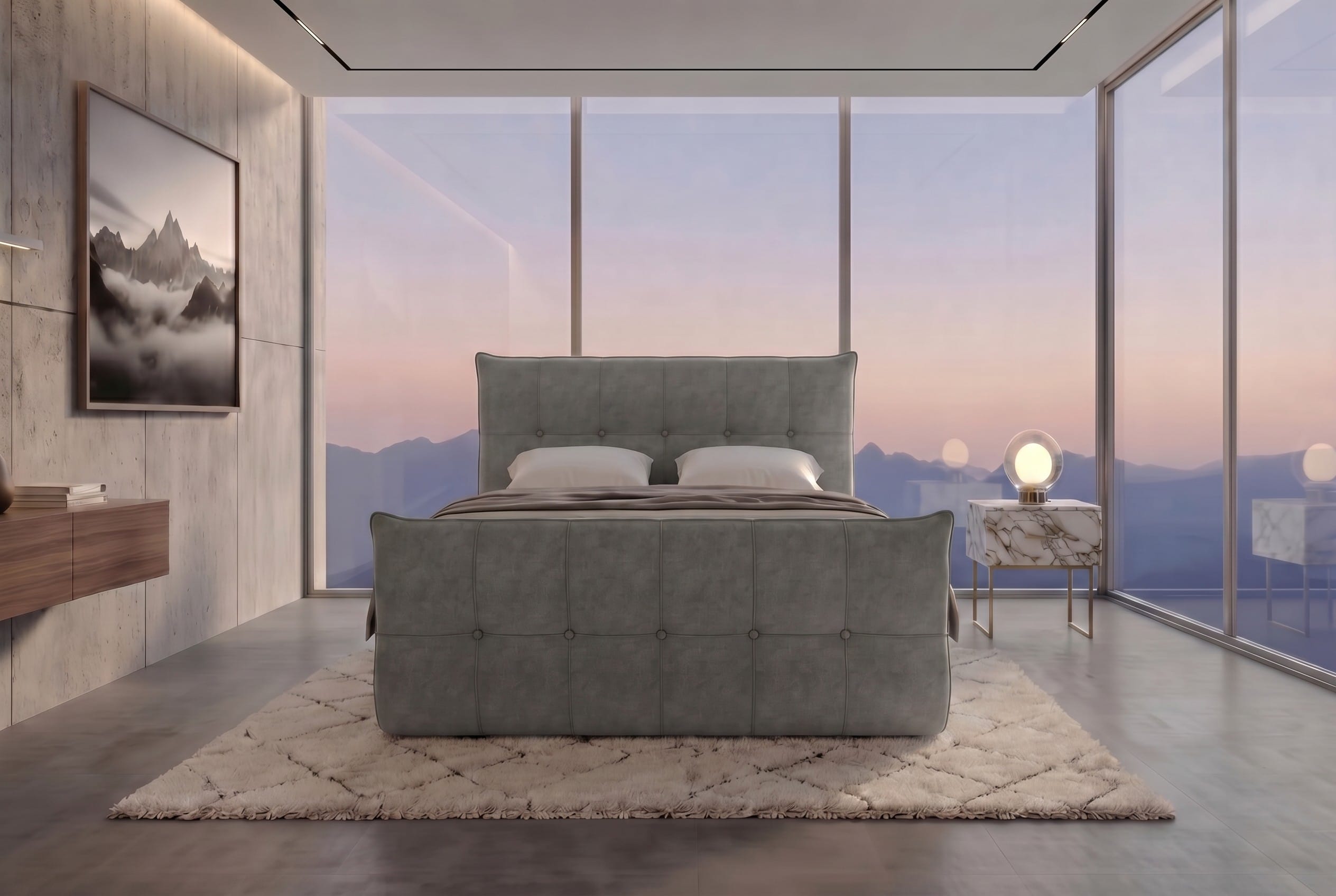 Boxspringbett Marbella Grau