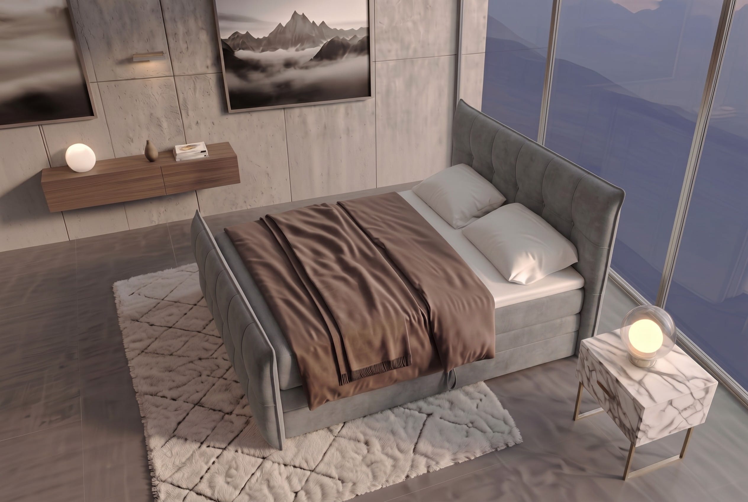 Boxspringbett Marbella Grau