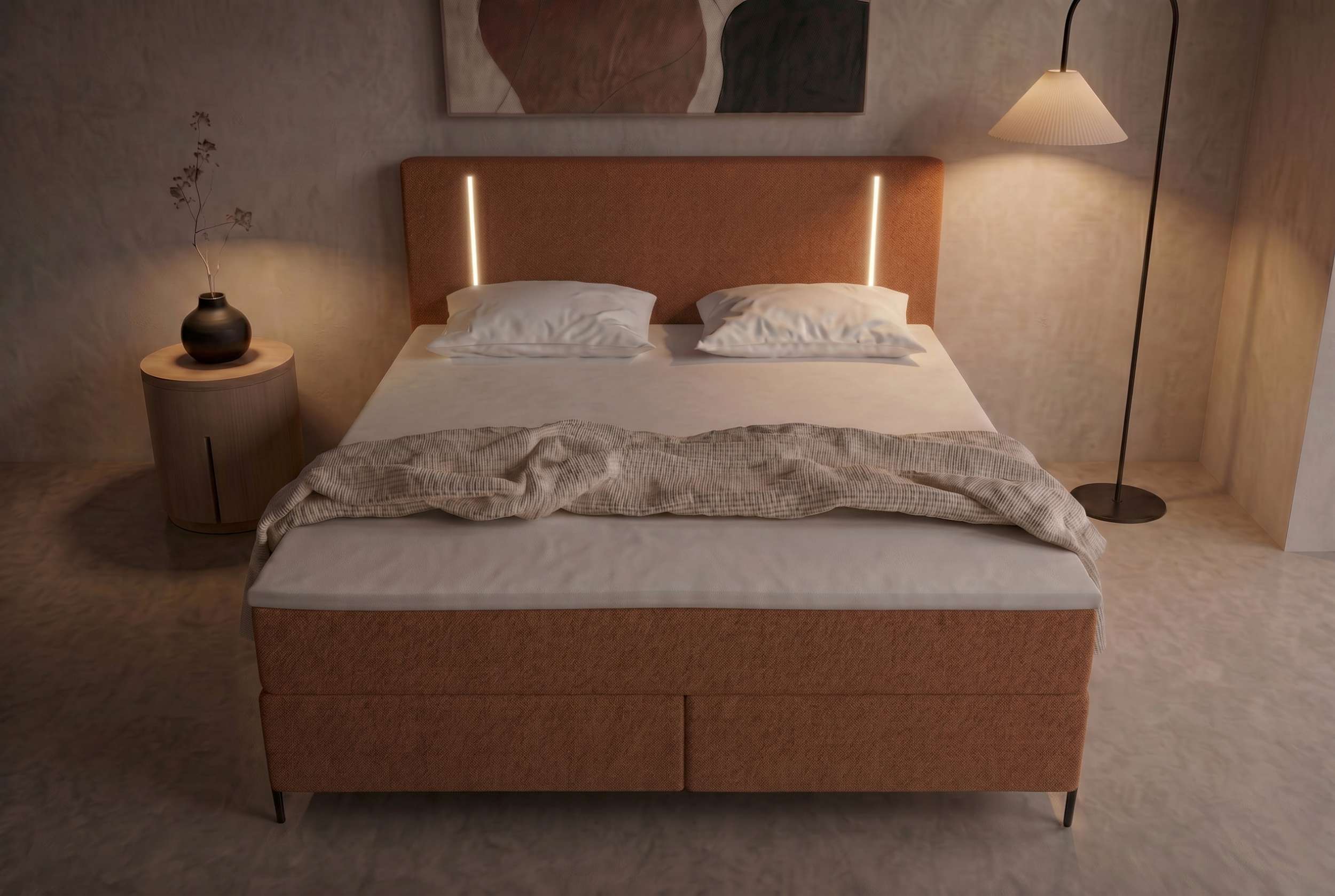 Boxspringbett Titan Rostfarben