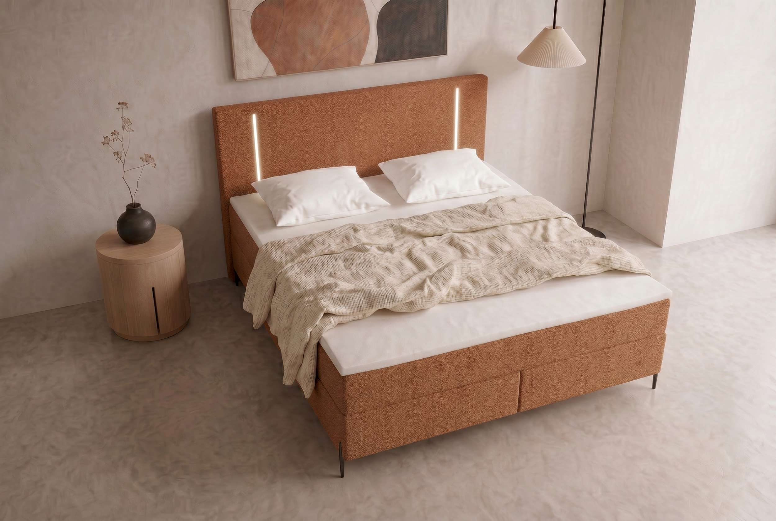 Boxspringbett Titan Rostfarben