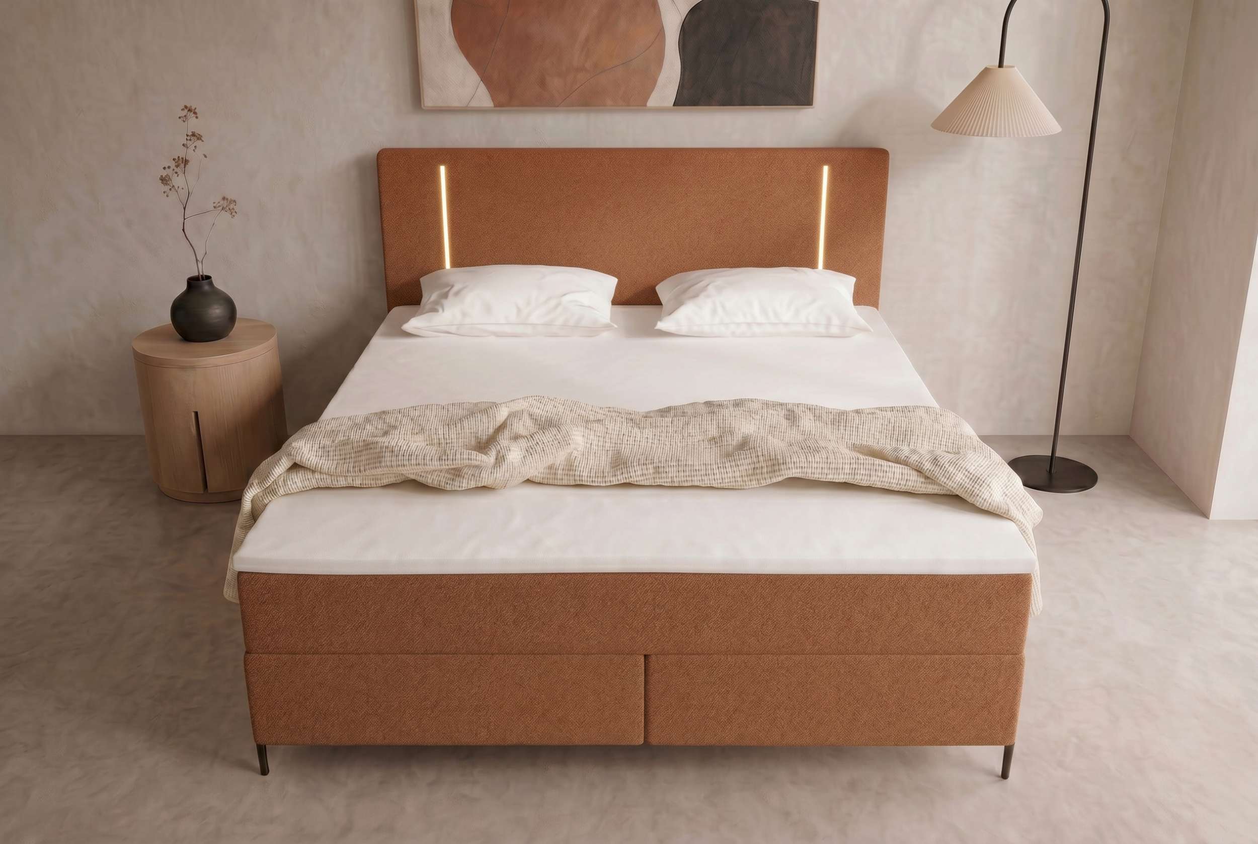 Boxspringbett Titan Rostfarben