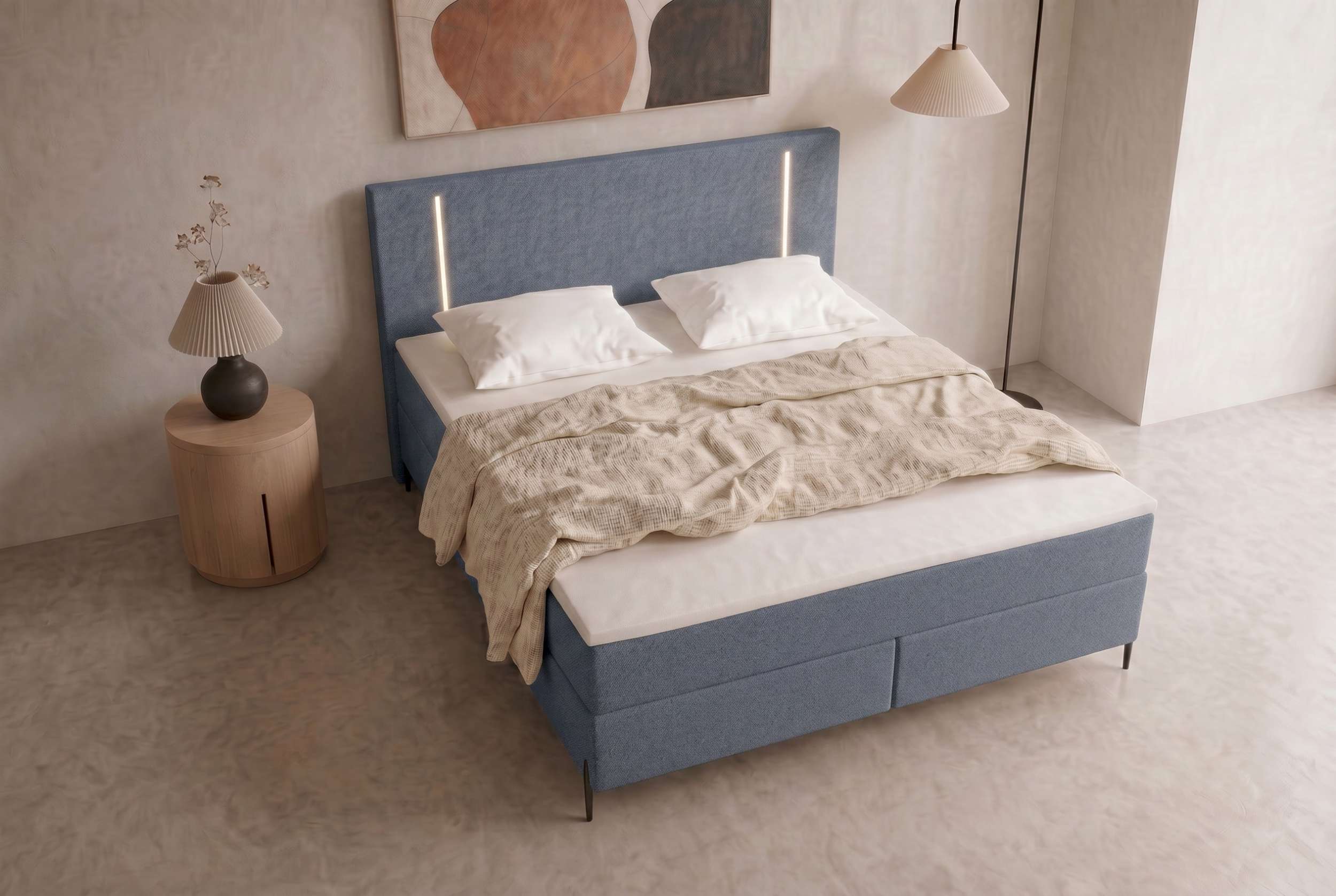 Boxspringbett Titan Blau