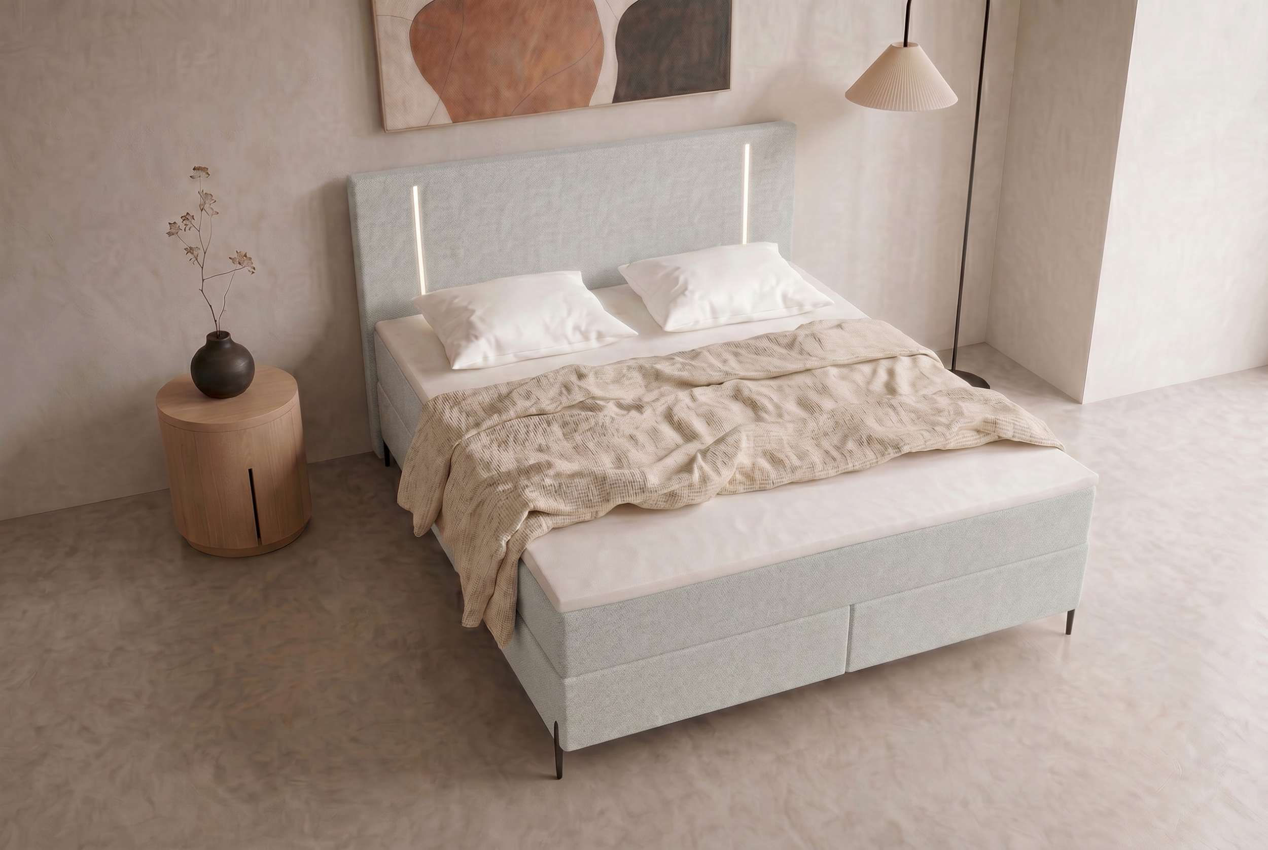 Boxspringbett Titan Hellgrau